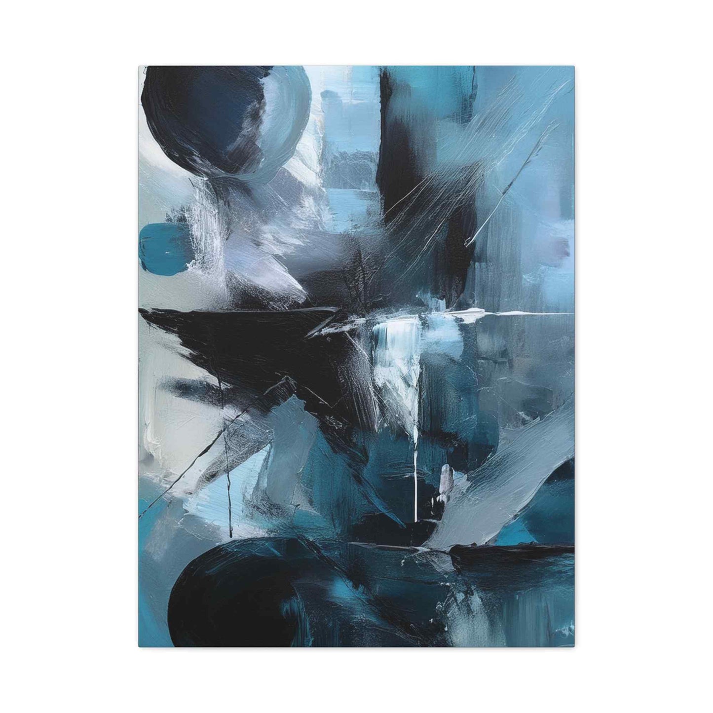 Blue Abstract Painting Print Canvas 20x24,20x30,24x30, 24x32,24x36,30x40, 32x48,36x48,40x60 Pine-Wood Inner Frame ABS-29