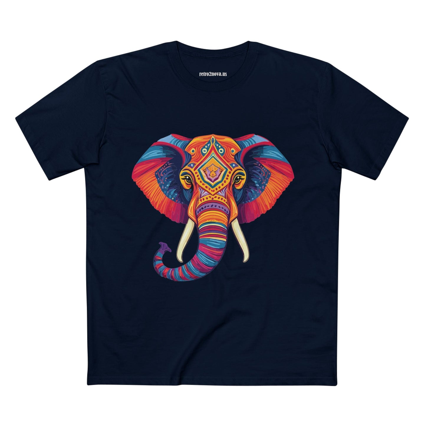 Elephant Animal Shirt Unisex Premium Cotton Tee With Original Art Design From Retro2Nova Art Collection