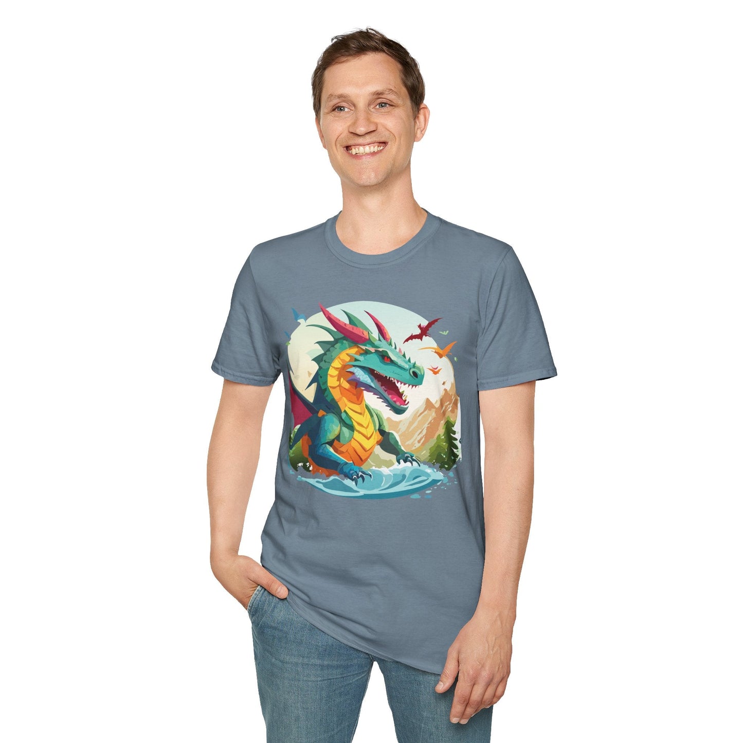 Dragon T Shirt Unisex Animal Tee Softstyle 64000 Premium 100 Percent Ring Spun Cotton