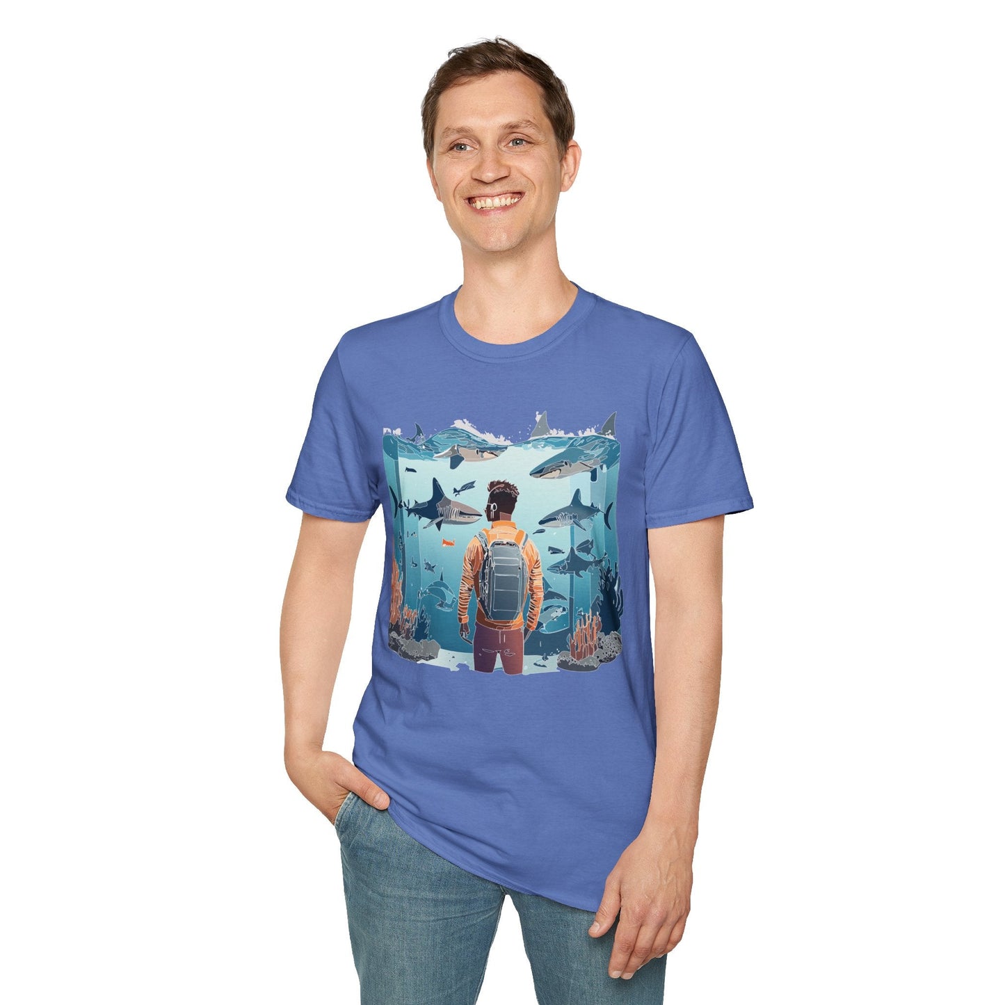 Ocean Graphic Unisex Softstyle Cotton Tee 4