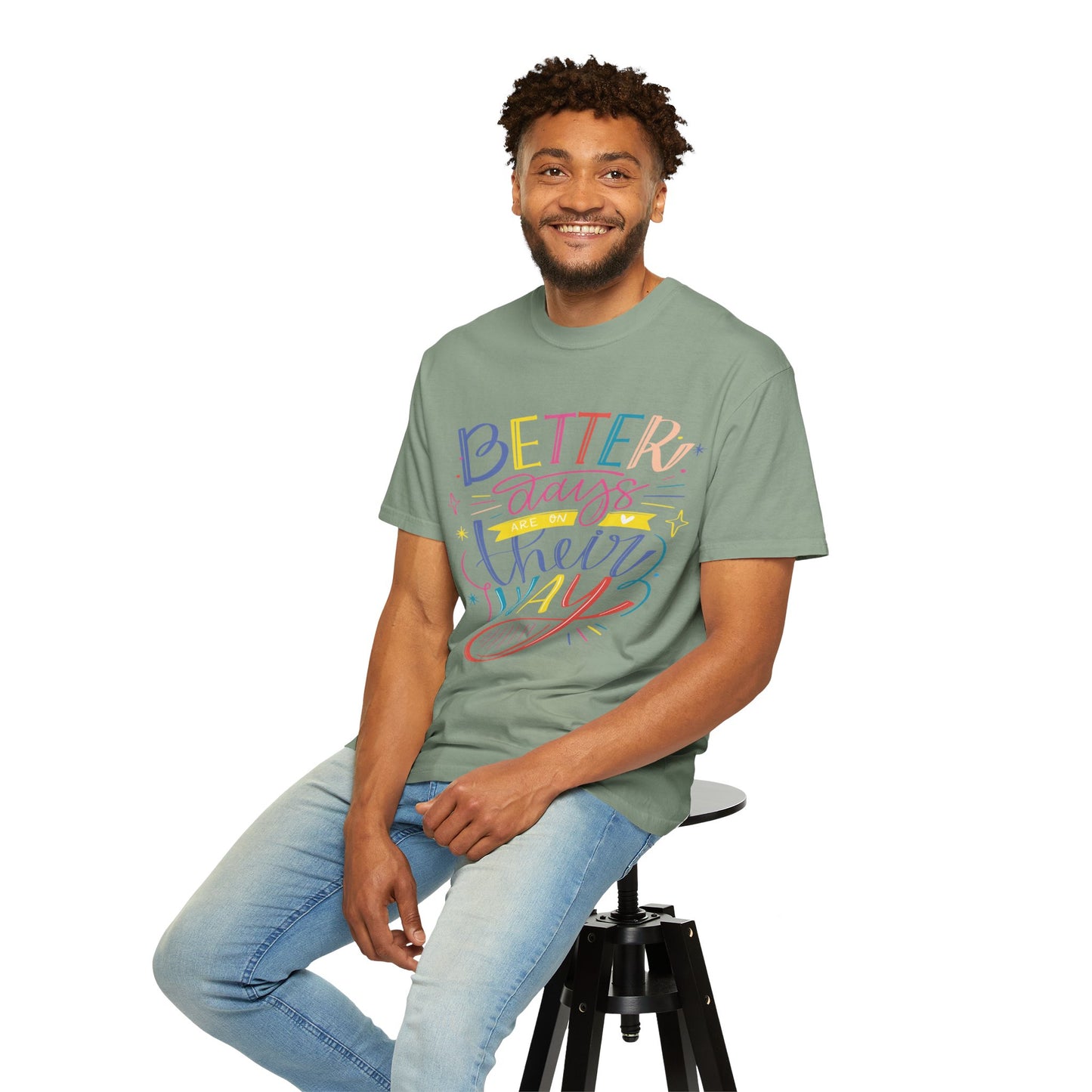 Unisex T-shirt with art design with positive quotes print