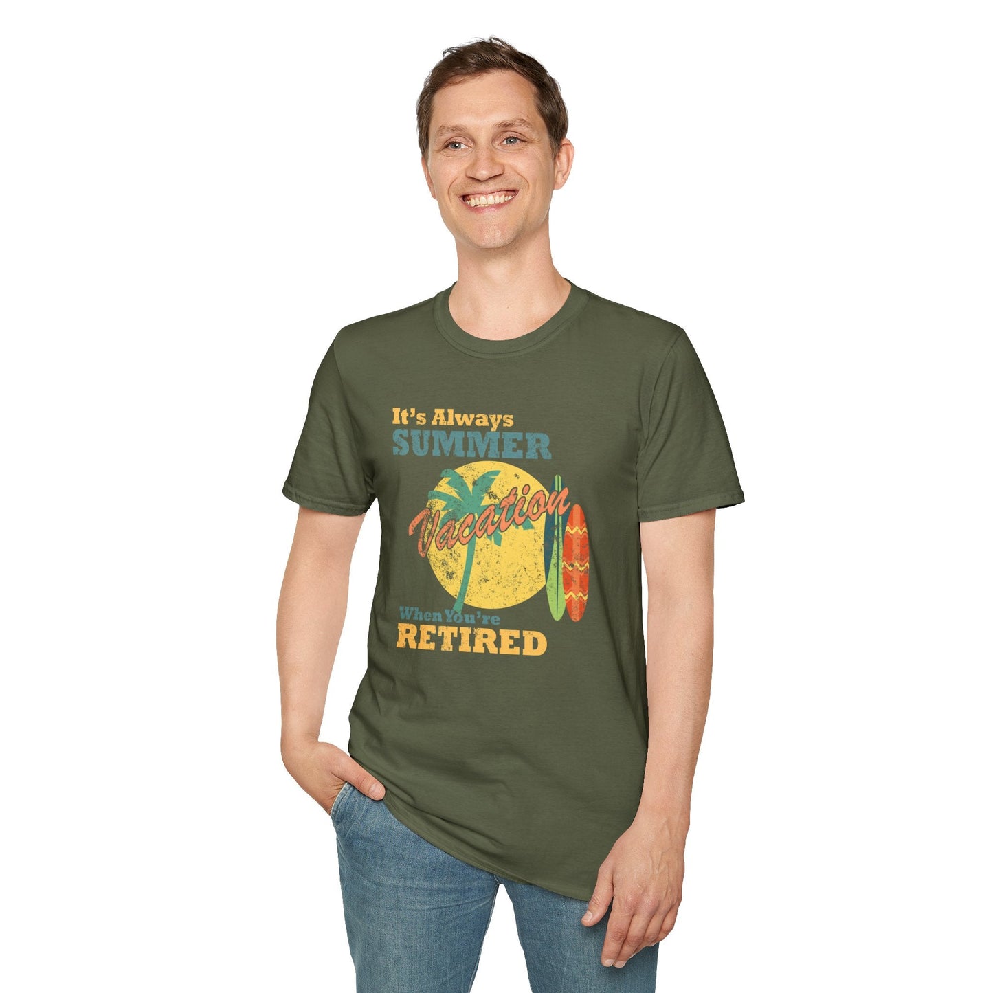 Summer Unisex T Shirt With Art Design Gildan Softstyle 64000 100 Percent Cotton Tee