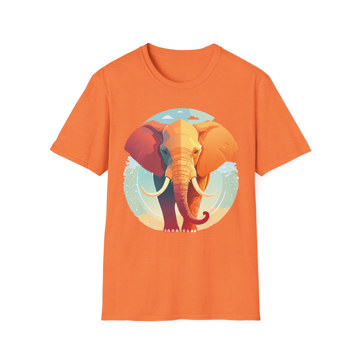 Colorful Elephant Illustration T-Shirt | Vibrant Safari Animal Tee