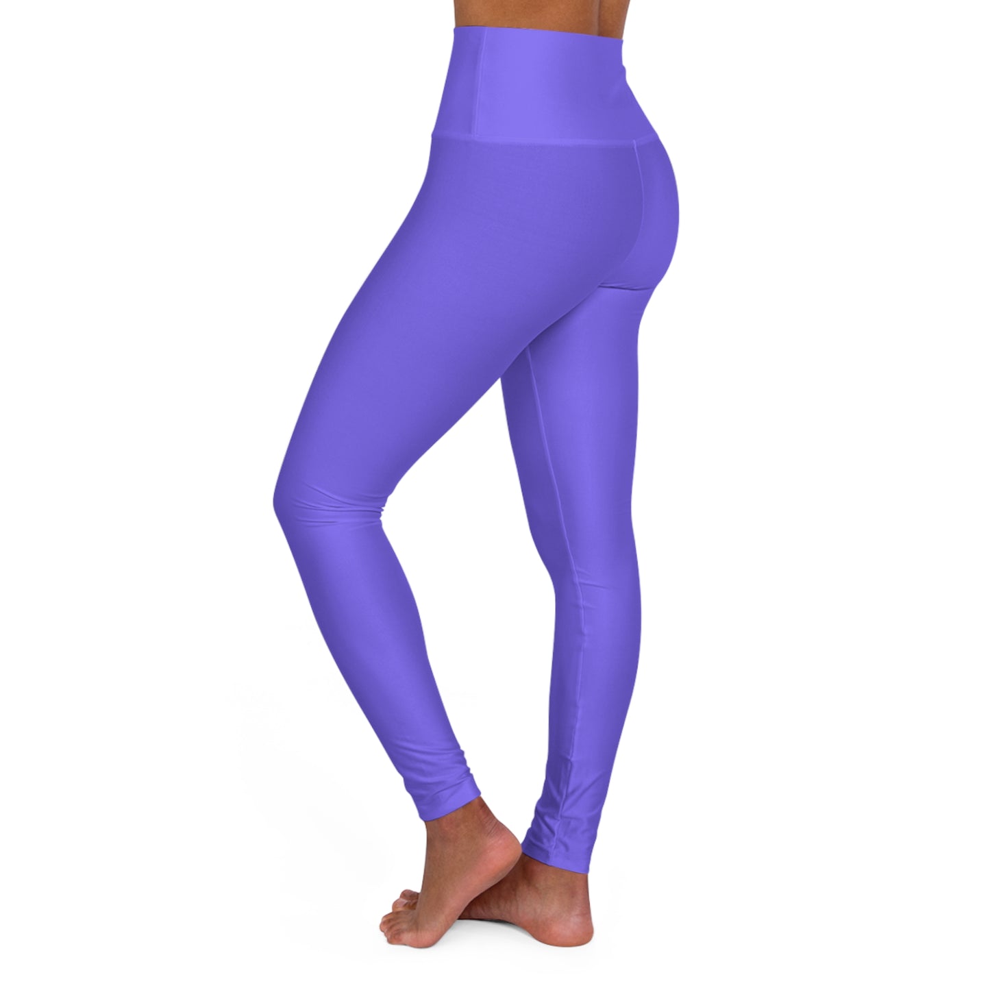 Medium Slate Lilac Color High-Waist Yoga Leggings Women's Seamless Poly-Span Stretchy Pants XS-2XL