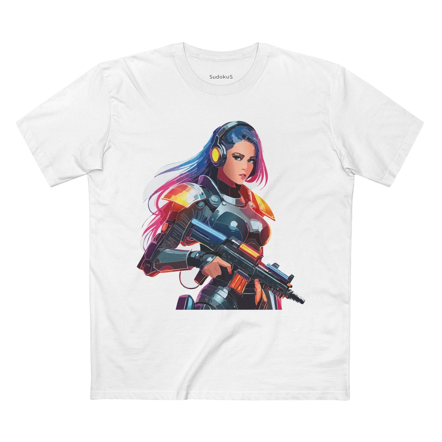 Army-woman Graphic Unisex 100 Cotton Staple Tee 18