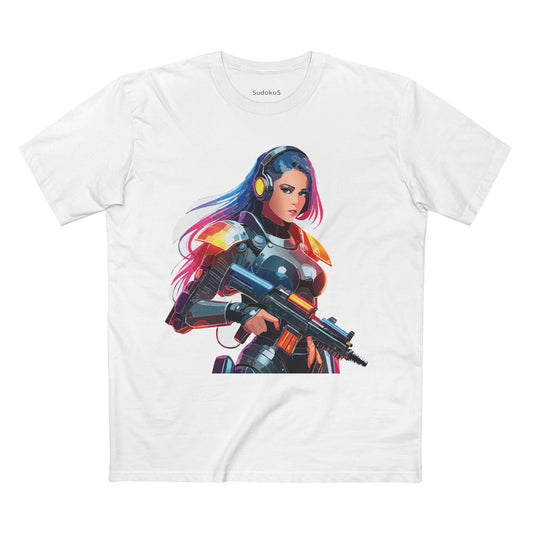 Army-woman Graphic Unisex 100 Cotton Staple Tee 18