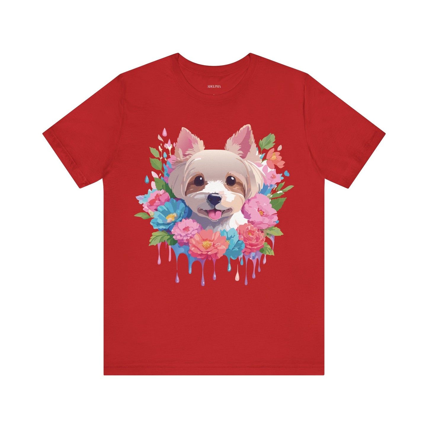 Unisex Graphic T Shirt With Original Adelpha Artwork Vintage Inspired Dog Design