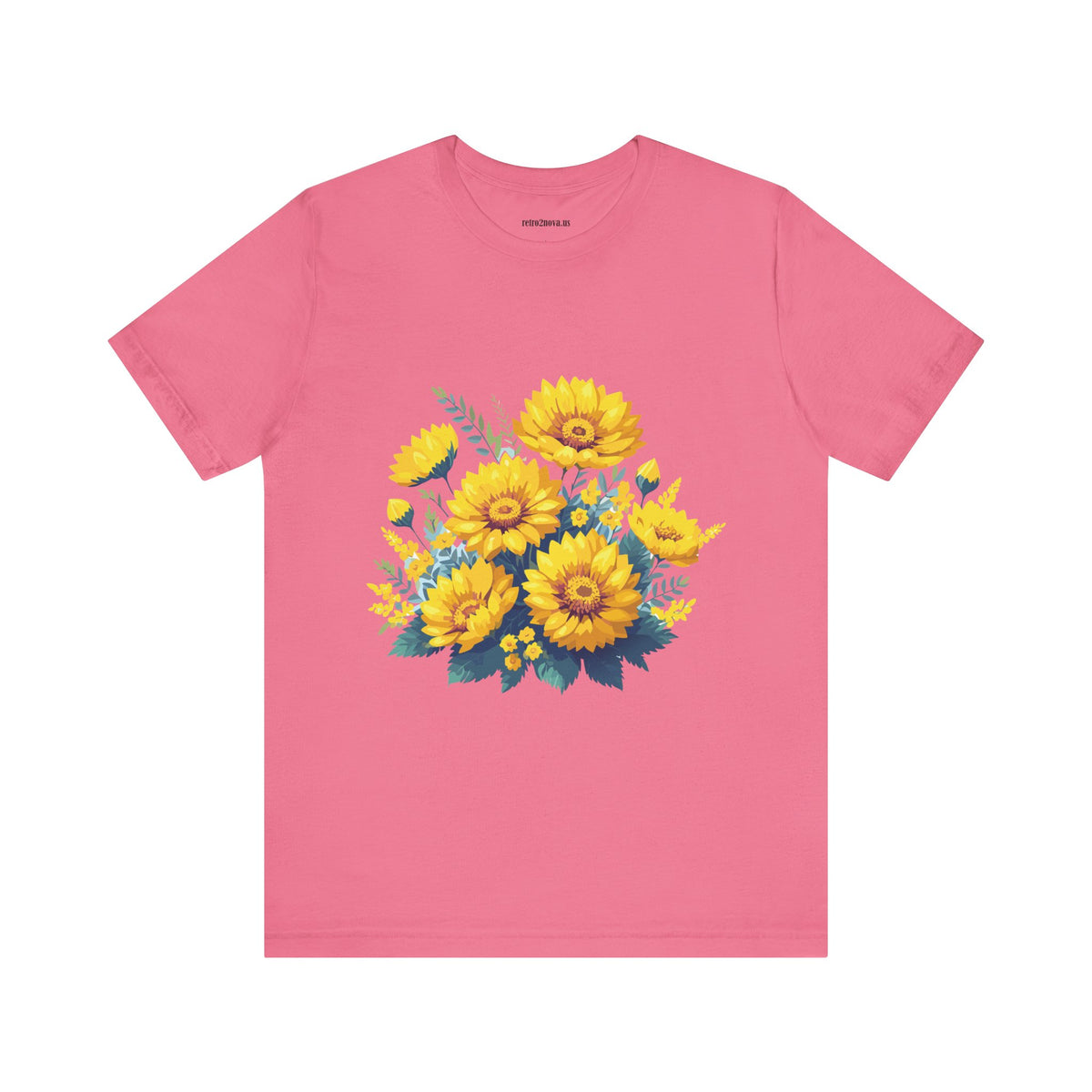 Floral Graphic Unisex Cotton Bella+Canvas Tee with Flowers Design ab16
