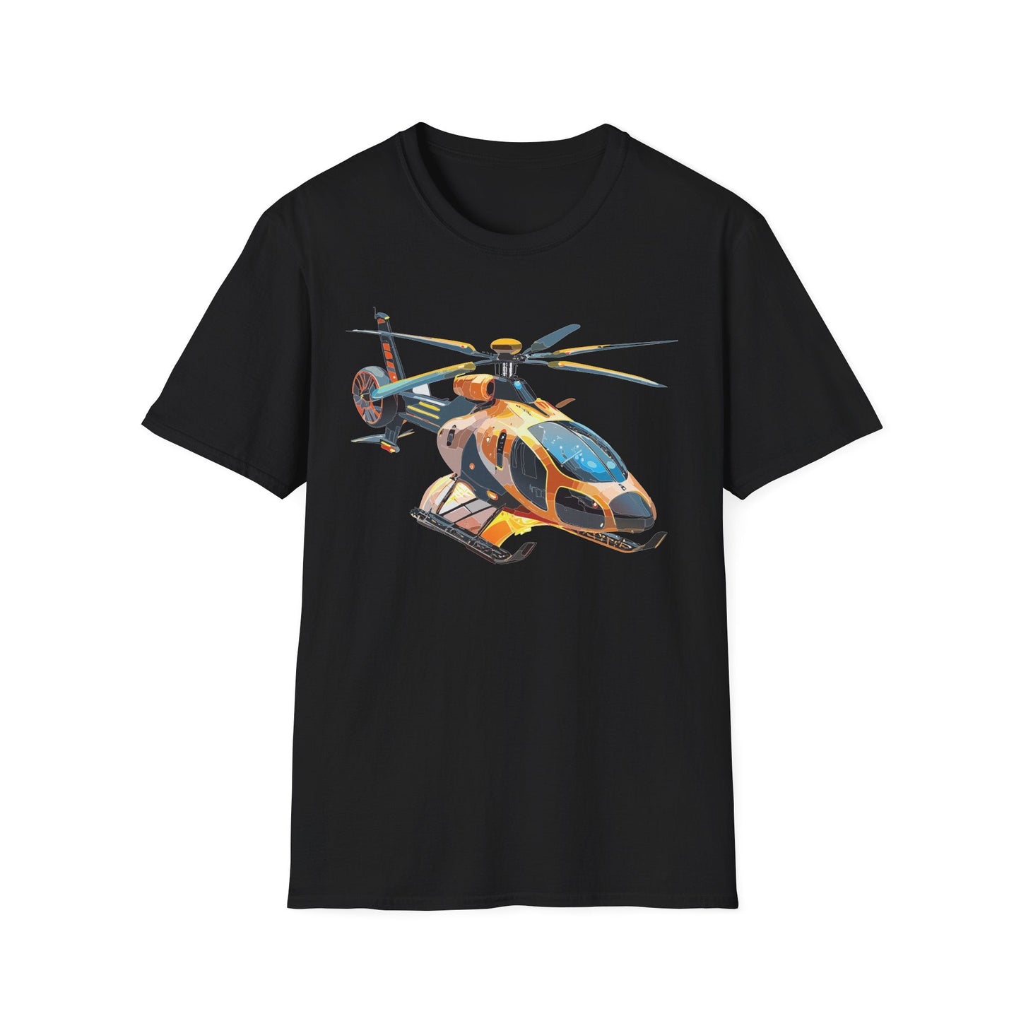 Chopper Helicopter Graphic Unisex Cotton Softstyle Short Sleeve Tee 3