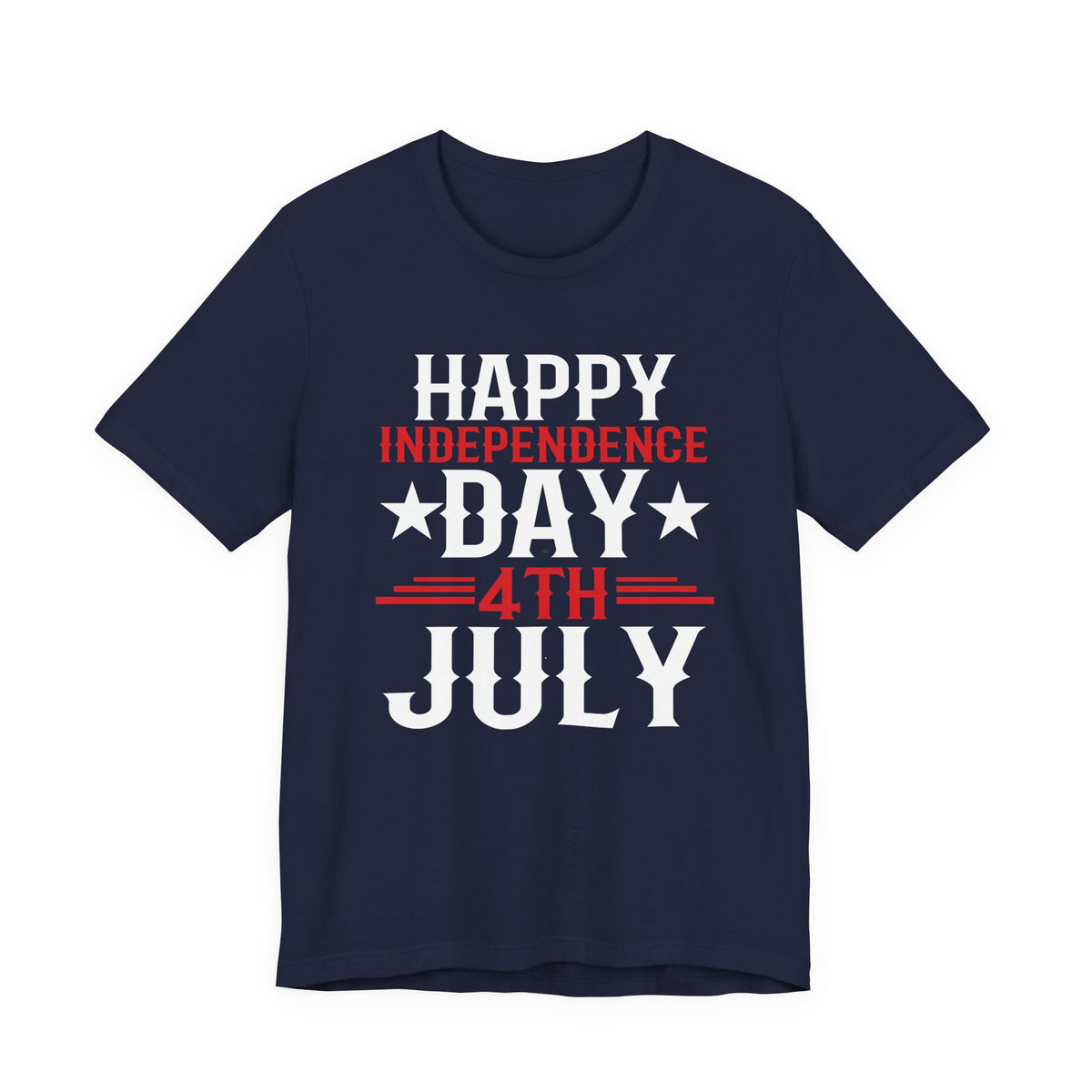 Happy Independence Day 4th July T-Shirt Patriotic Stars Stripes Unisex Cotton 016