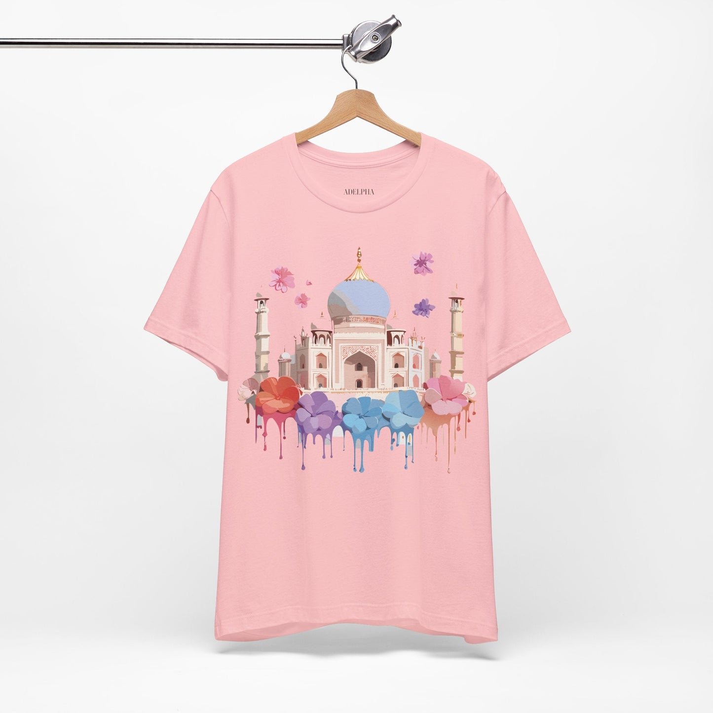 Taj Mahal Graphic Tee Unisex Short Sleeve Shirt By Adelpha With Vintage Inspired Artwork