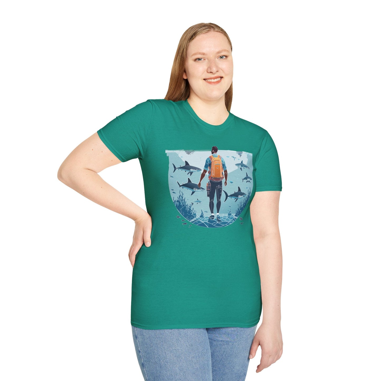 Ocean Tee Shirt Unisex Softstyle T Shirt With Ocean Art Design U Boat Theme Graphic Artwork Edition
