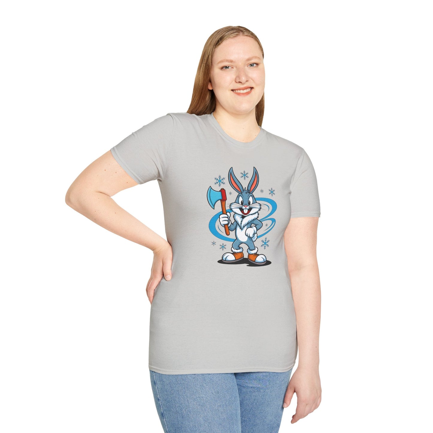 Bugs Bunny T Shirt Cartoon Print Unisex Softstyle Tee Gildan 64000 100 Percent Cotton