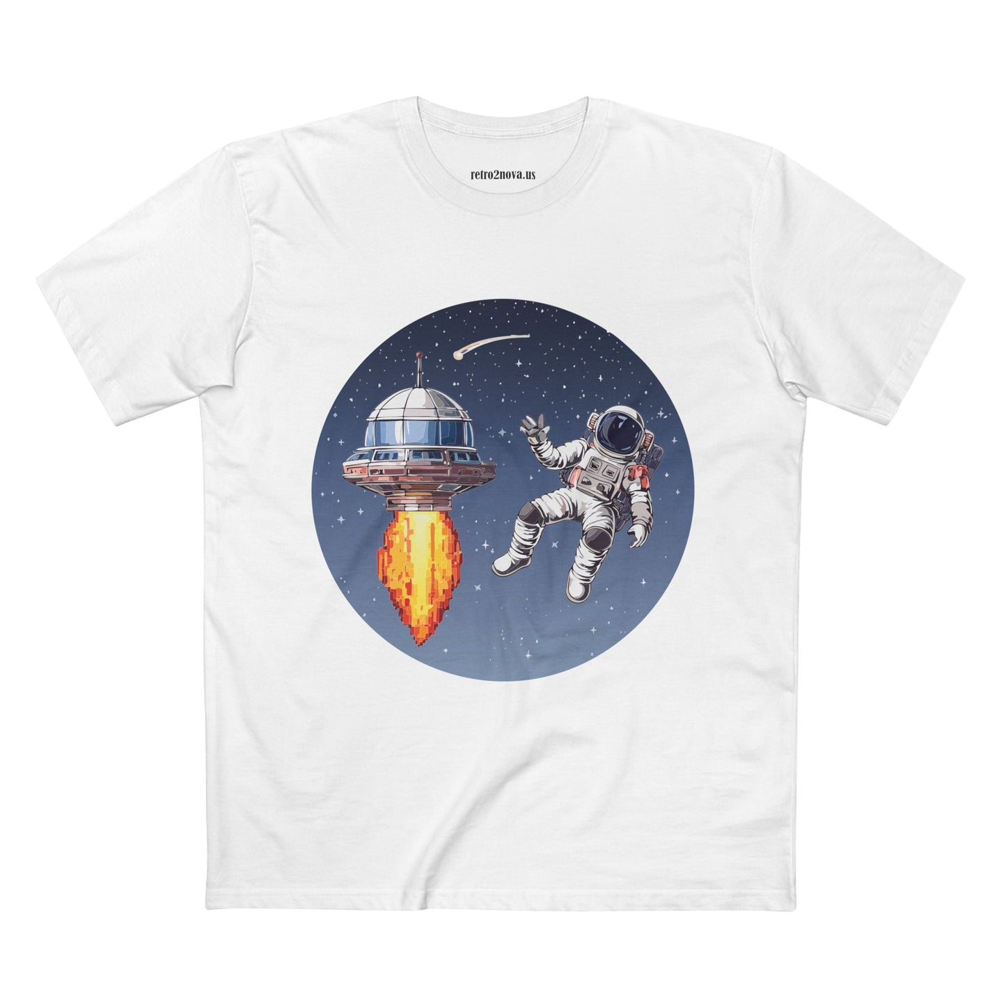 Cosmos Astronaut Shirt Unisex Premium Cotton Tee With Original Art Design Retro2Nova