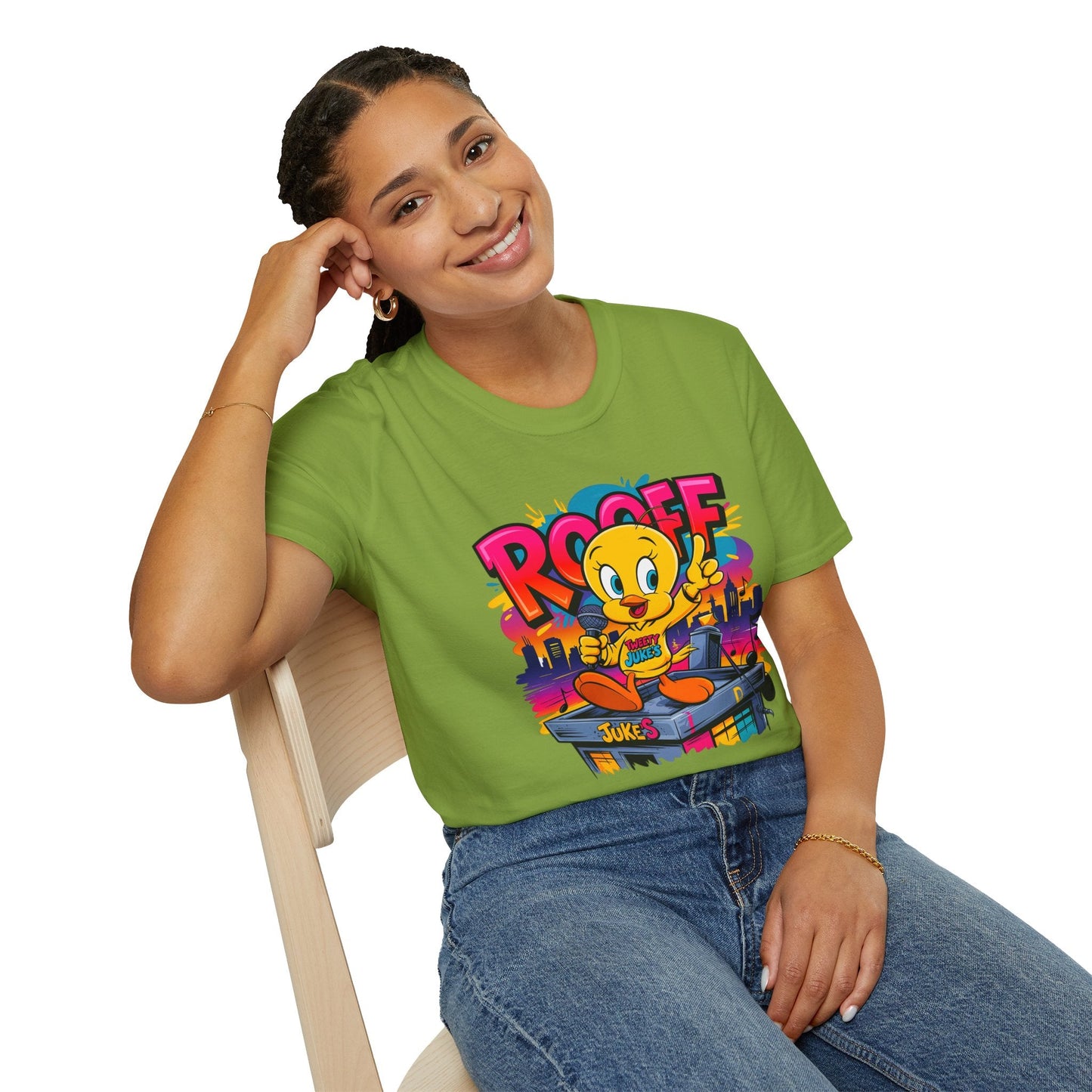 Unisex Cartoon T Shirt With Animation Funny Animals Tee Softstyle Gildan 64000 Cotton
