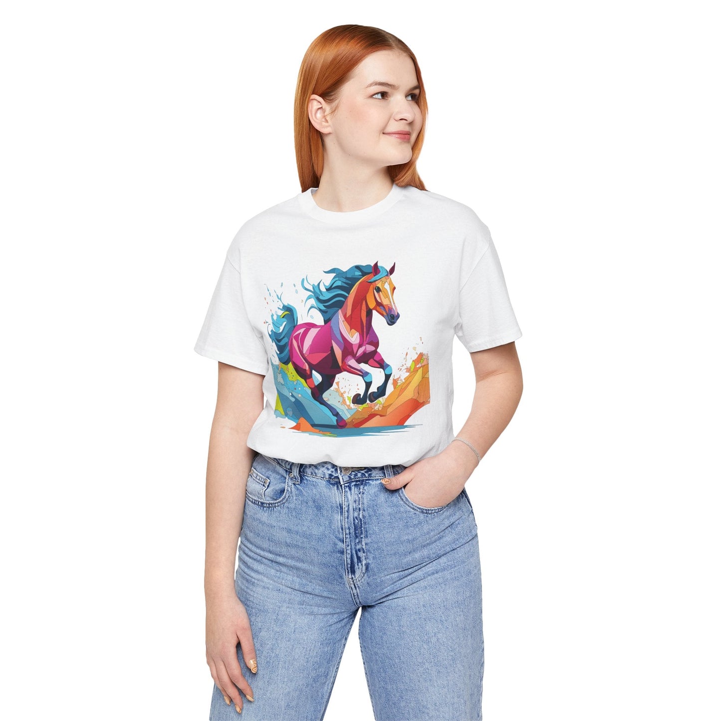 Unisex Animal Tee Shirt With Wild Animals Art Design Short Sleeve Casual Wear Everyday