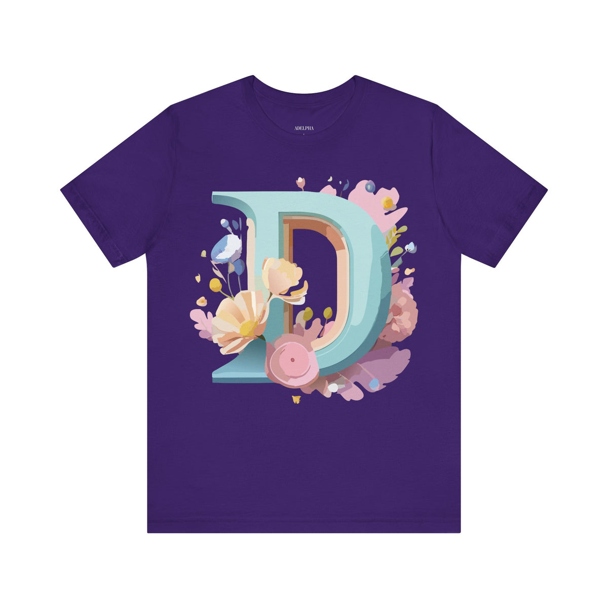 Letter D Graphic Unisex Cotton Bella+Canvas Tee with Art Letter Design