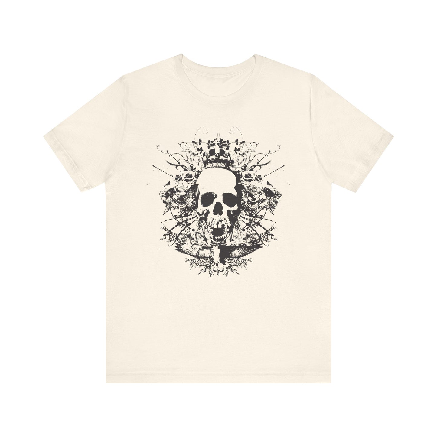 Dark Skull Graphic Design Tee, Skull Shirt, Vintage Tees, Art Design T-Shirt, Vintage Graphic Tee, Art Shirts with Skulls
