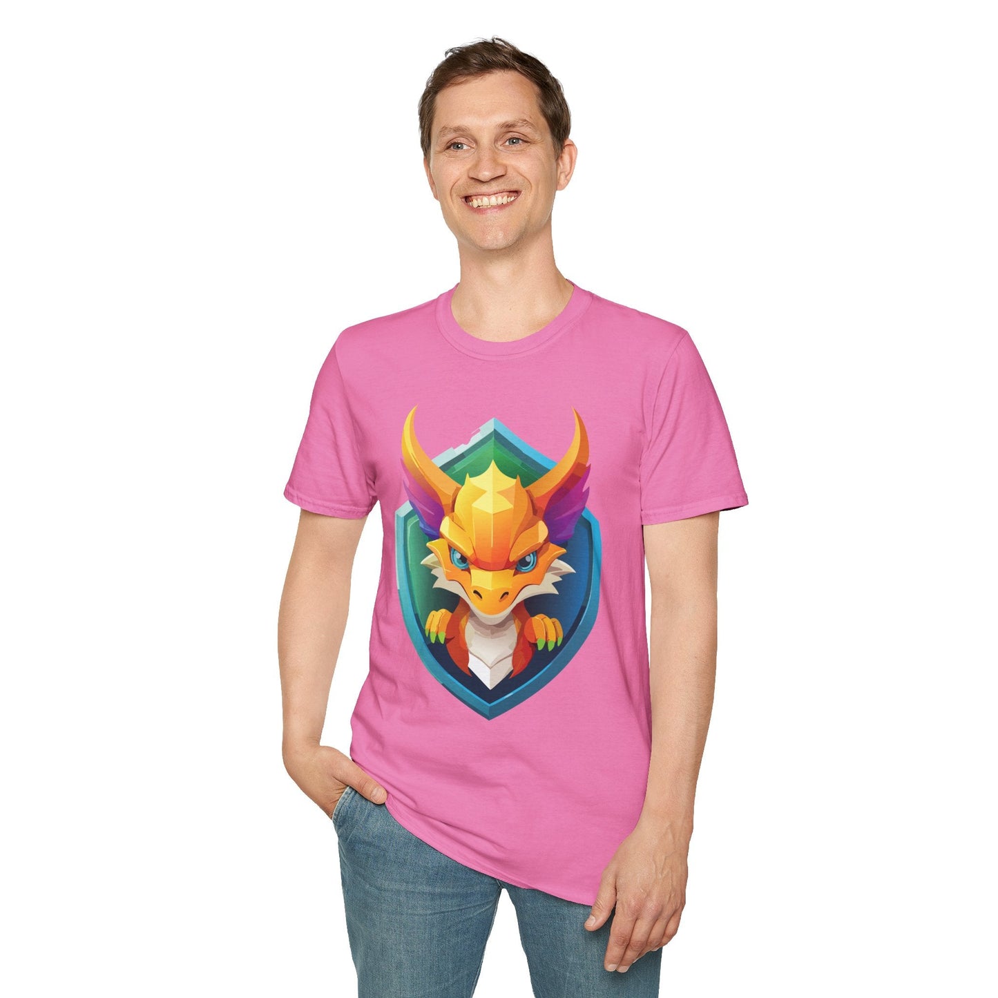 Dragon Graphic Unisex Cotton Softstyle Art Design Tee With Animals 11