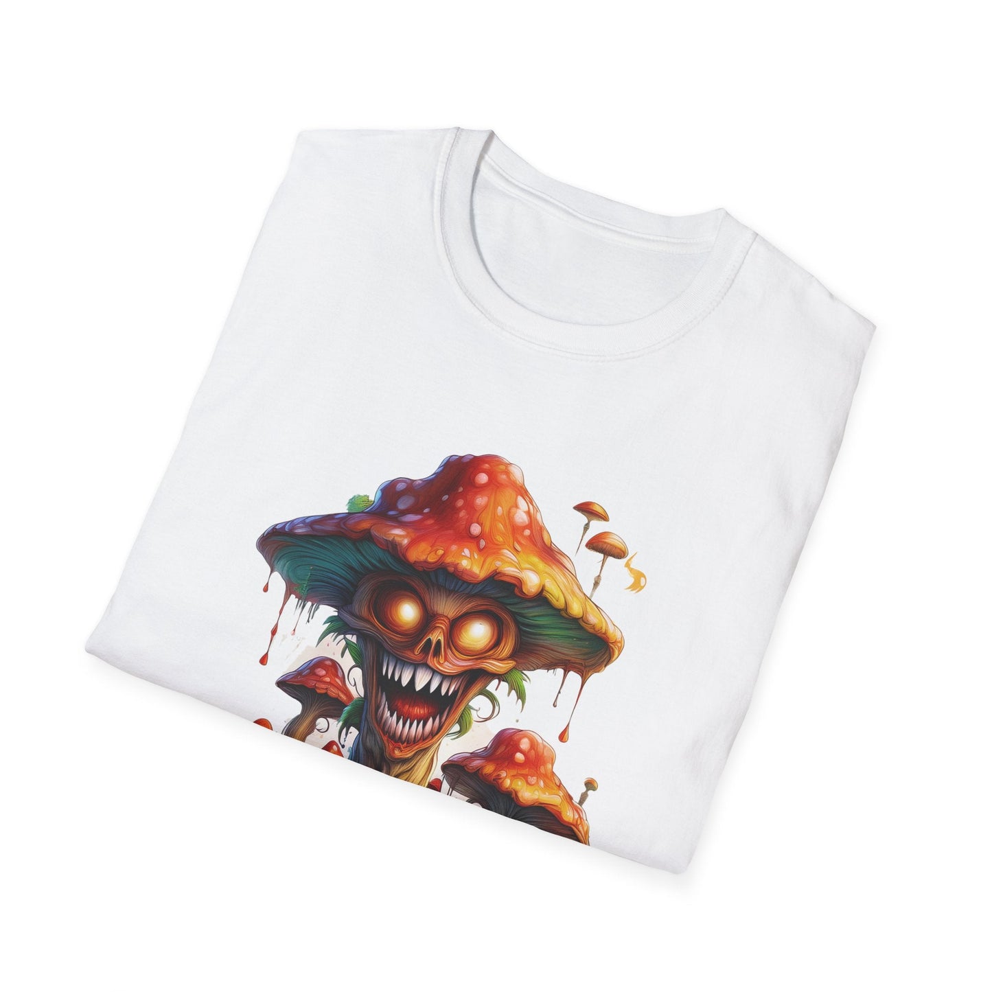 Mashroom Tee Shirt Unisex Softstyle 64000 100% Ring Spun Cotton with Funny Mushroom Artwork