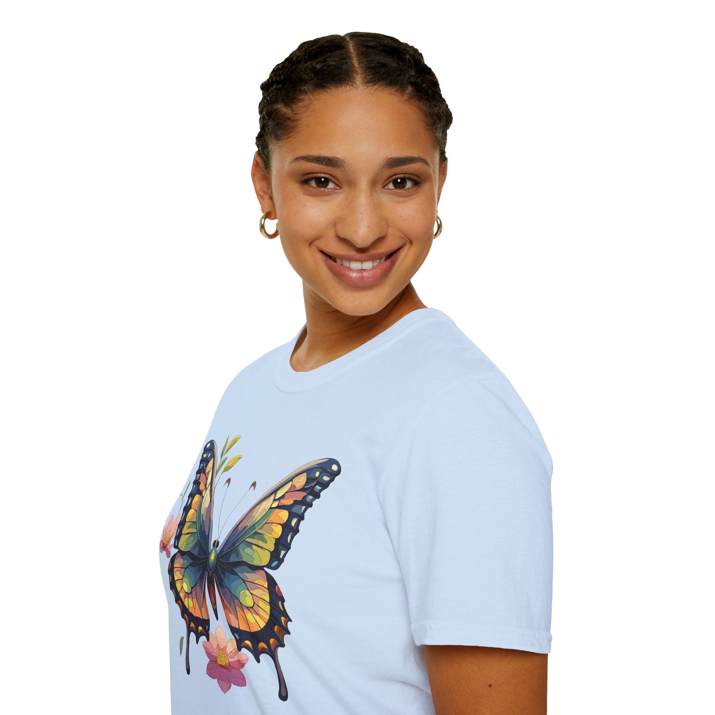 Butterfly Shirt Unisex Monarch Butterfly T Shirt Softstyle Cotton Tee One Hundred Percent Ring Spun