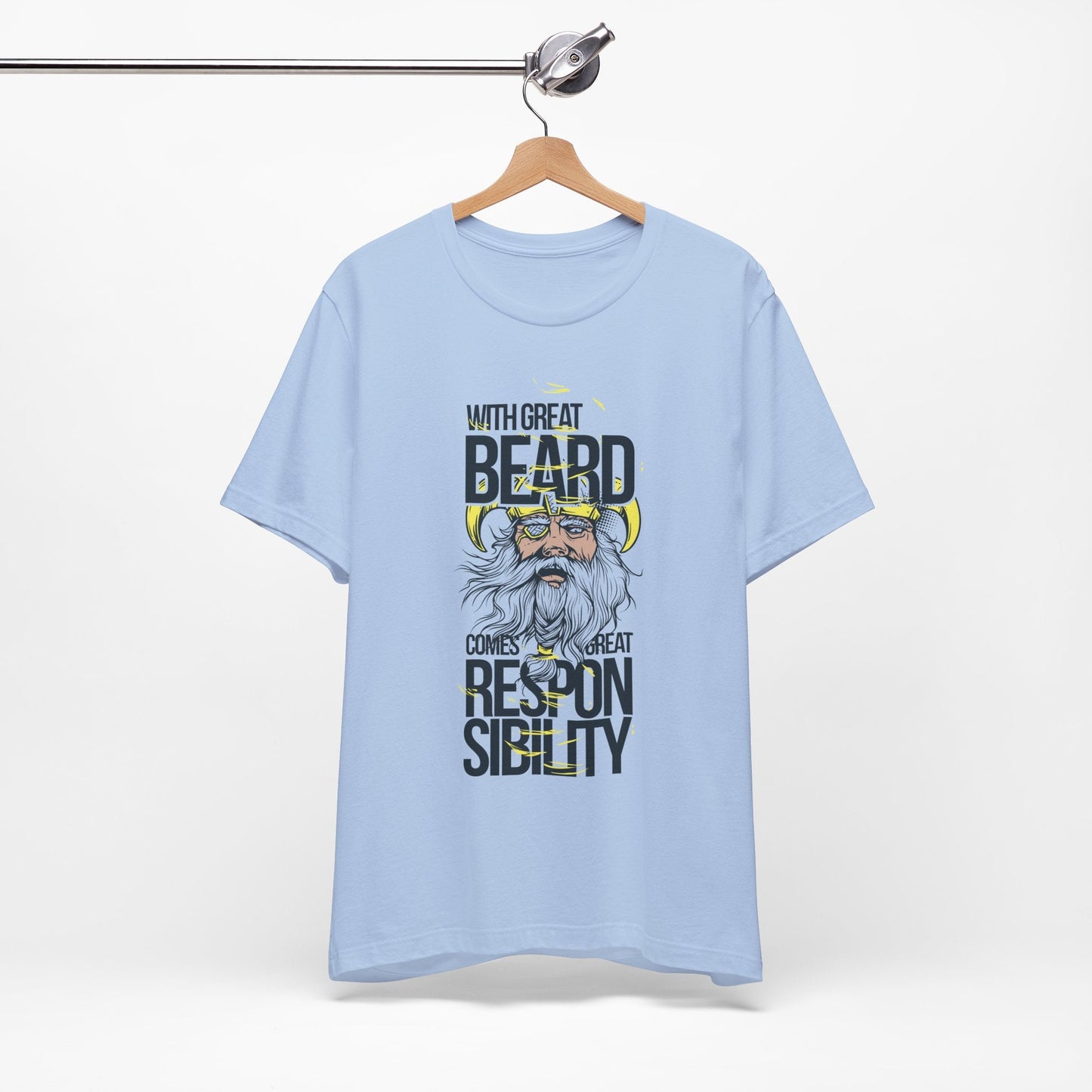 With Great Beard Comes Great Responsibility Tee Viking Beard Graphic Shirt A-2