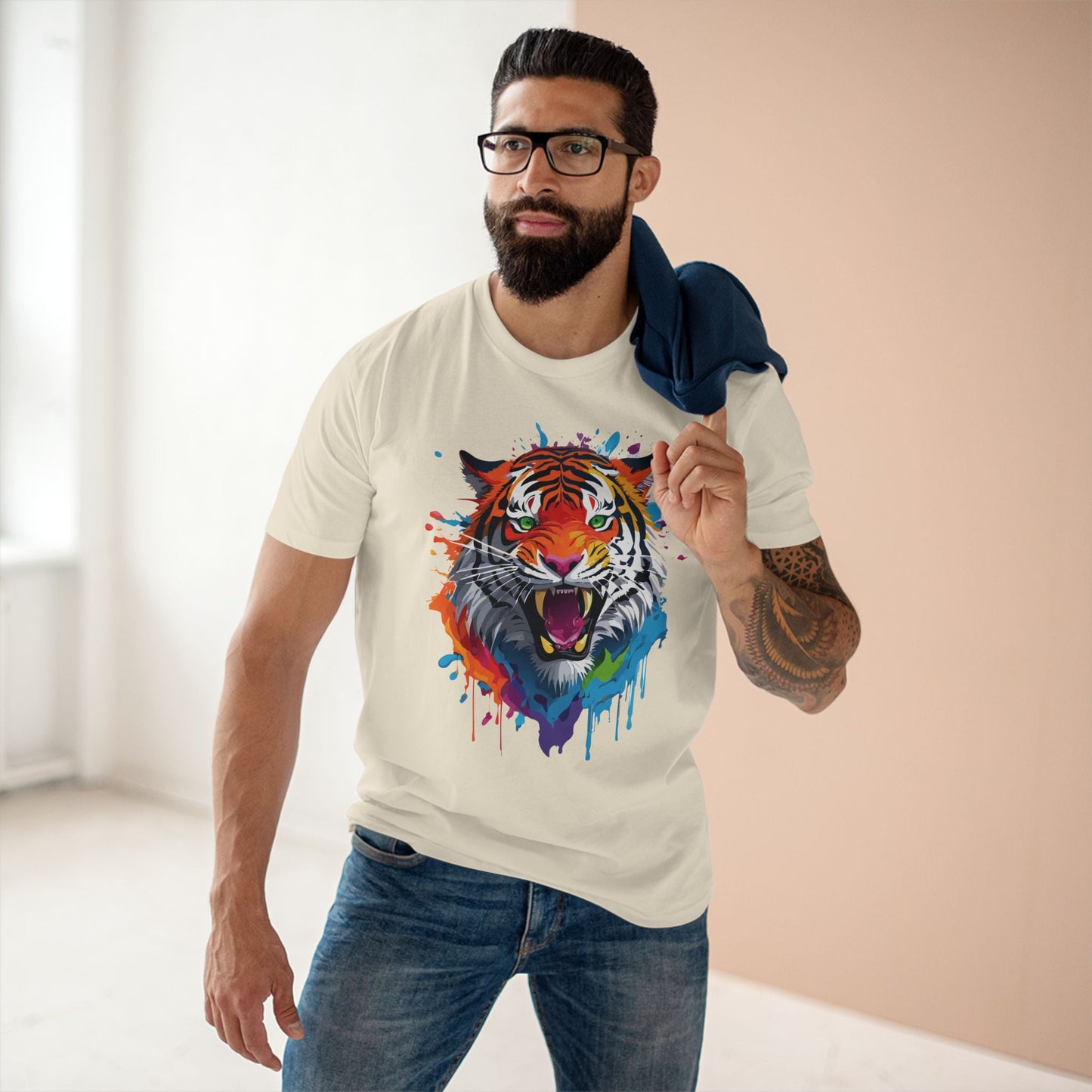 Tiger Graphic Unisex 100 Cotton Staple Tee with Animal Design Artwork 32