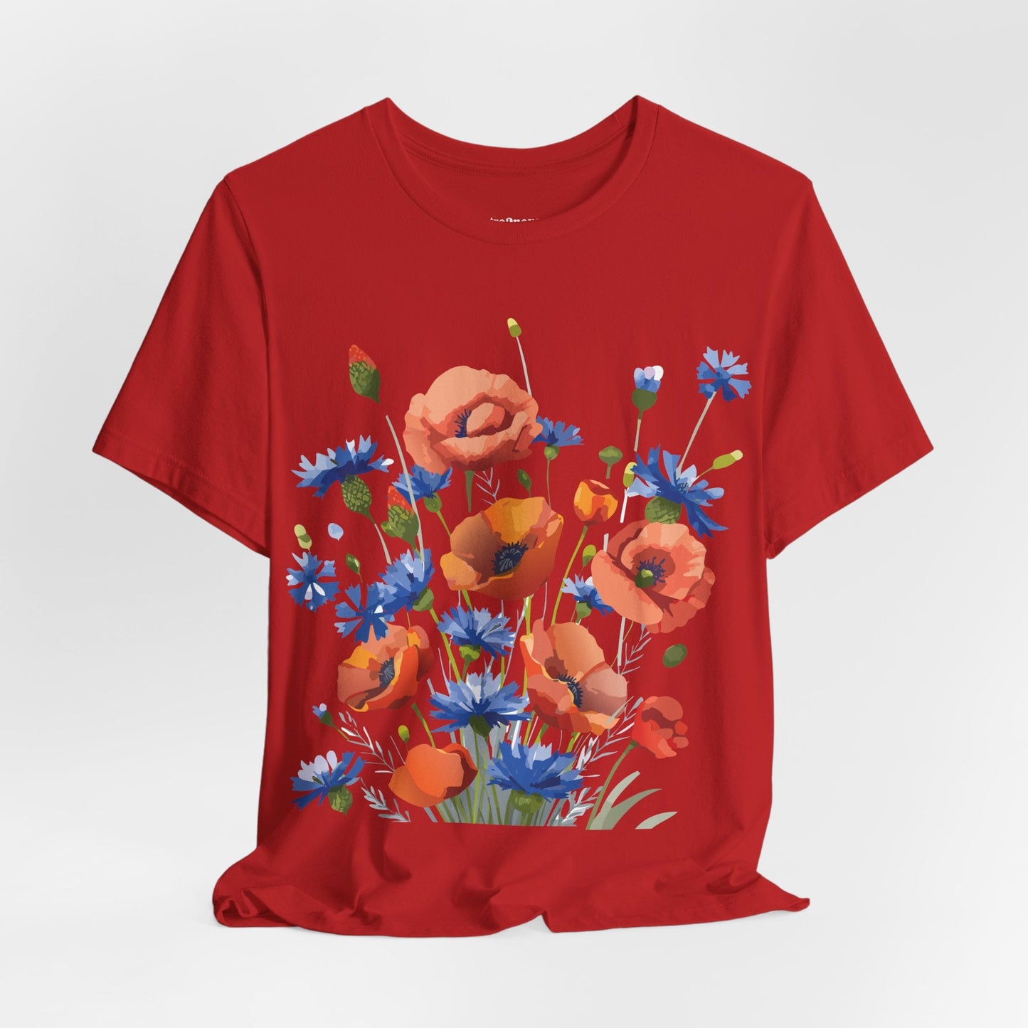Unisex Floral Shirt Floral Print Tee Lightweight Breathable Fabric Short Sleeve Casual Wear