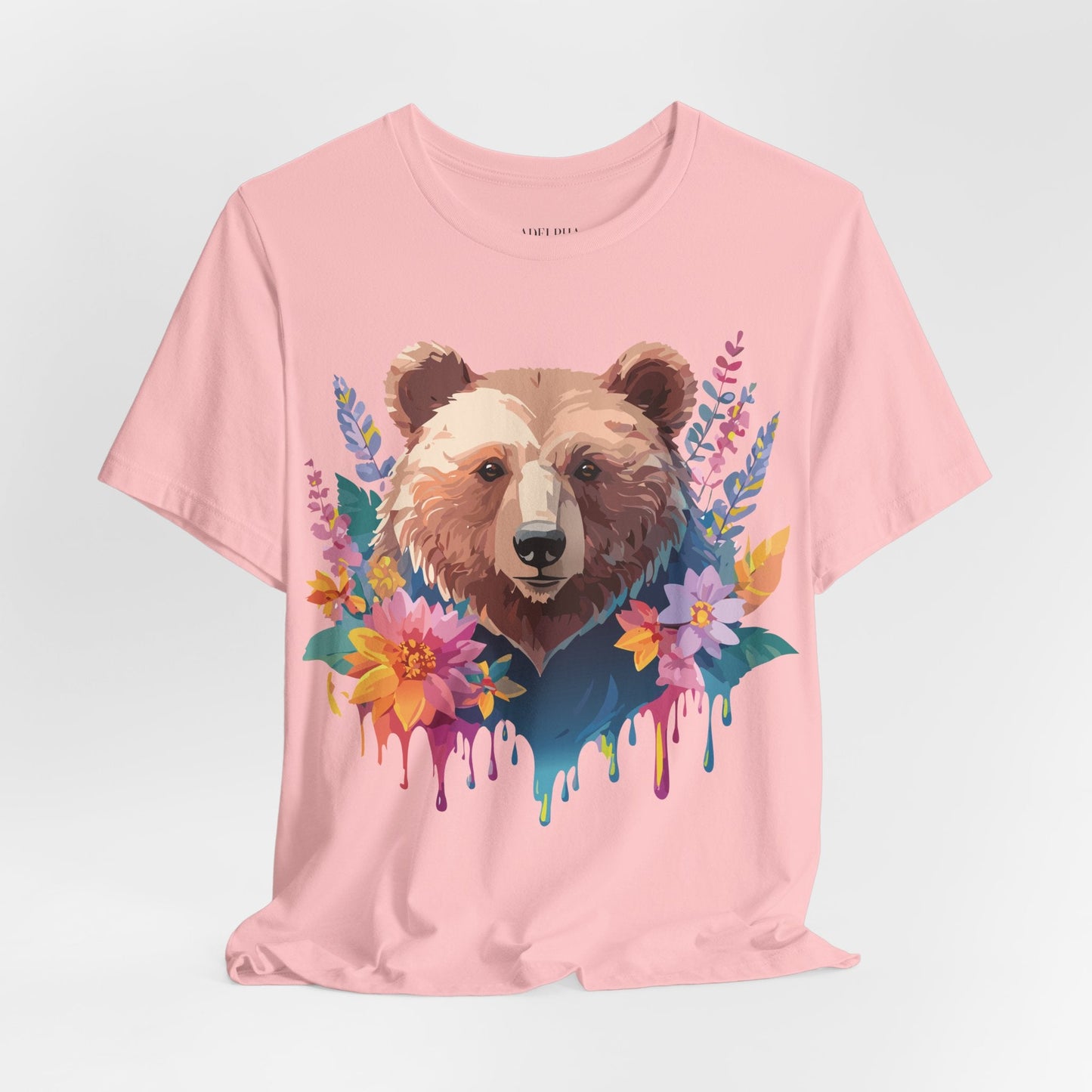 Bear Graphic Unisex 100 Cotton Short Sleeve Art Design Vintage T-Shirt 5