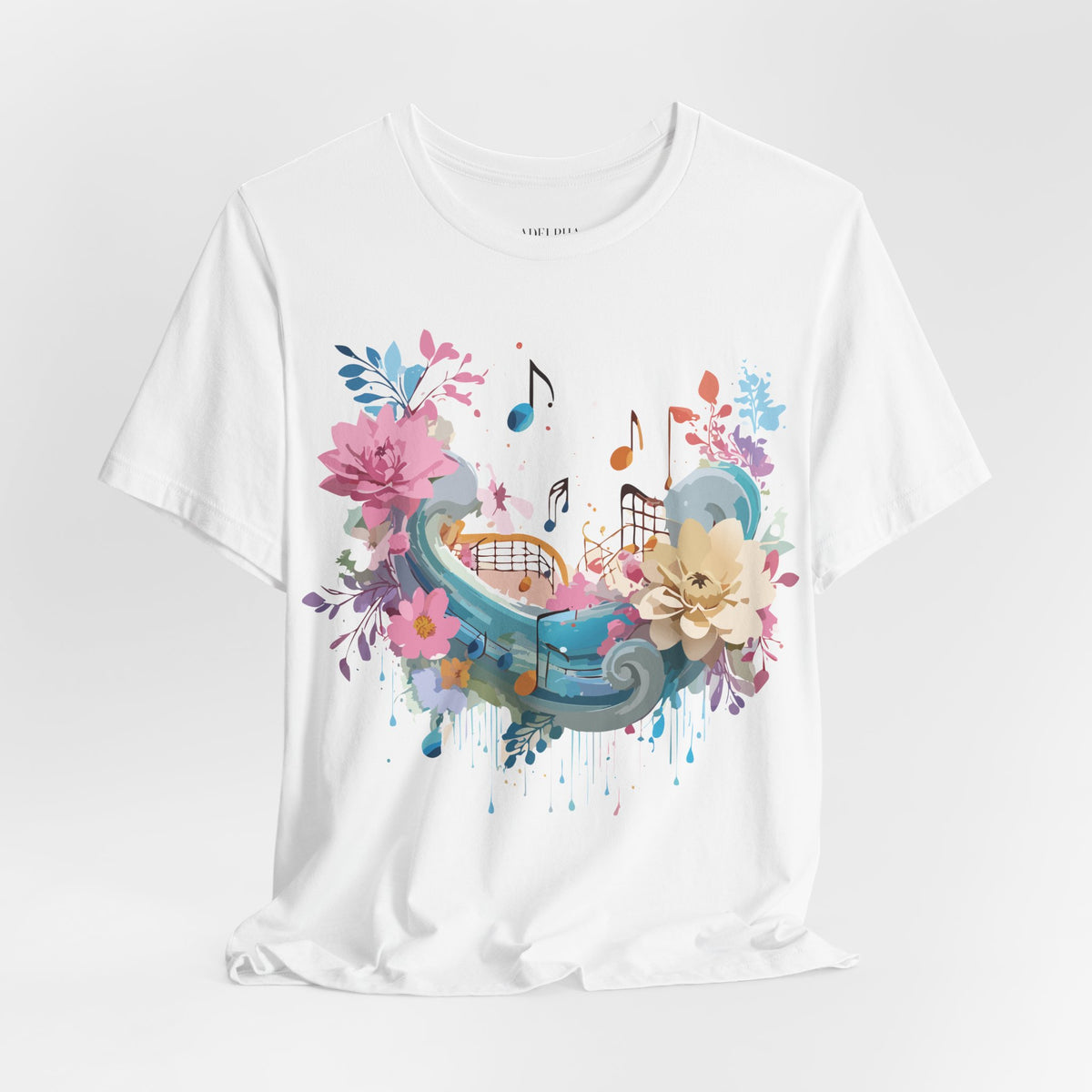 Music Graphic Unisex Cotton Bella+Canvas Tee with Art Design m172