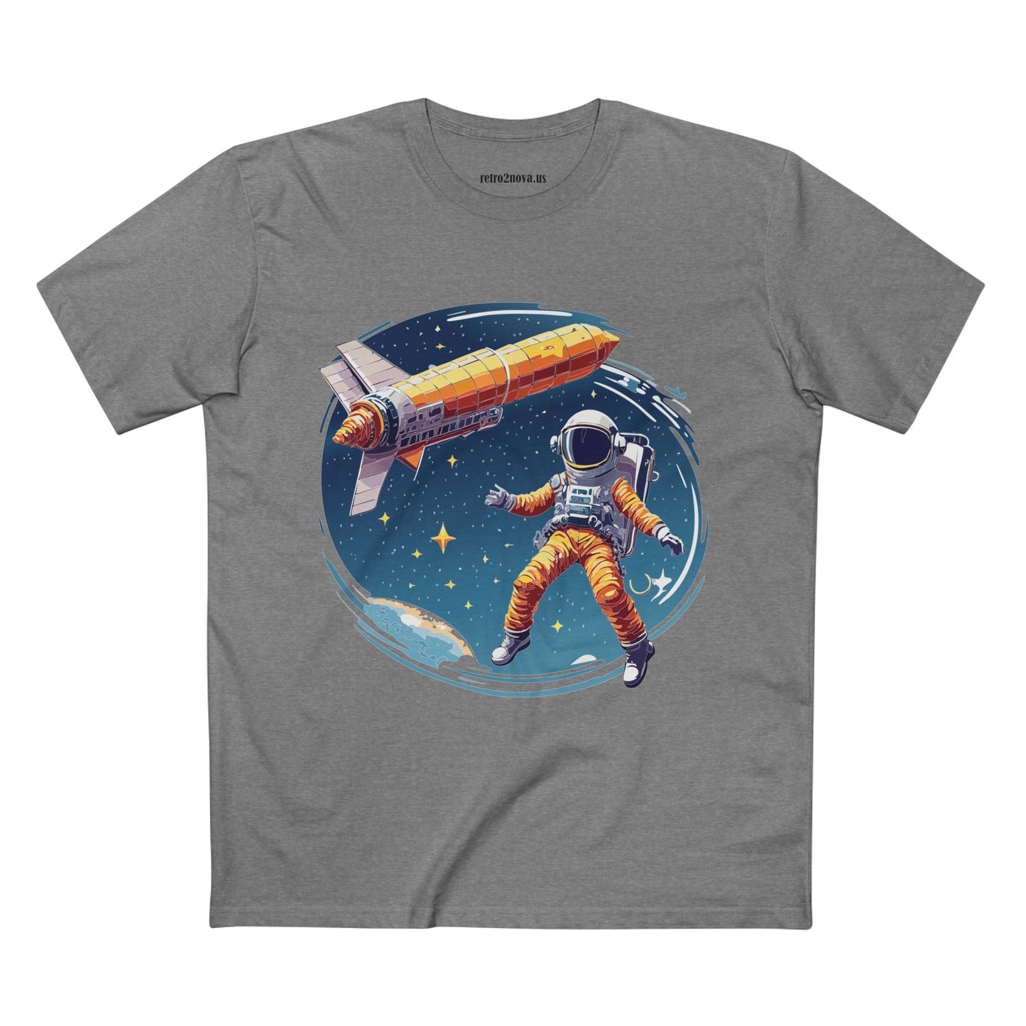 Cosmos Astronaut Shirt Unisex Premium Cotton Tee With Original Art Print By Retro2Nova