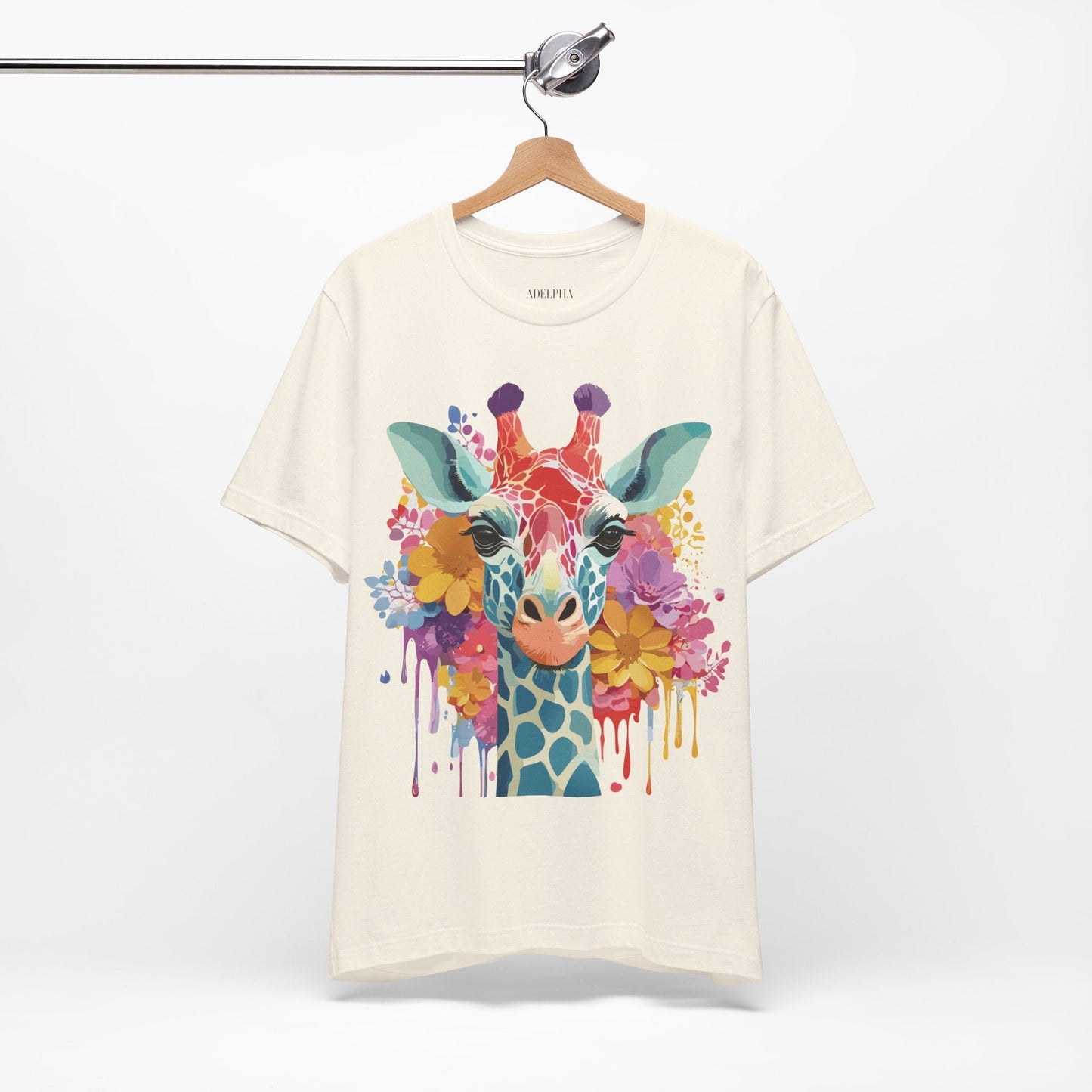 Giraffe Graphic Tee Unisex Vintage Inspired Art Design Adelpha Short Sleeve Shirt