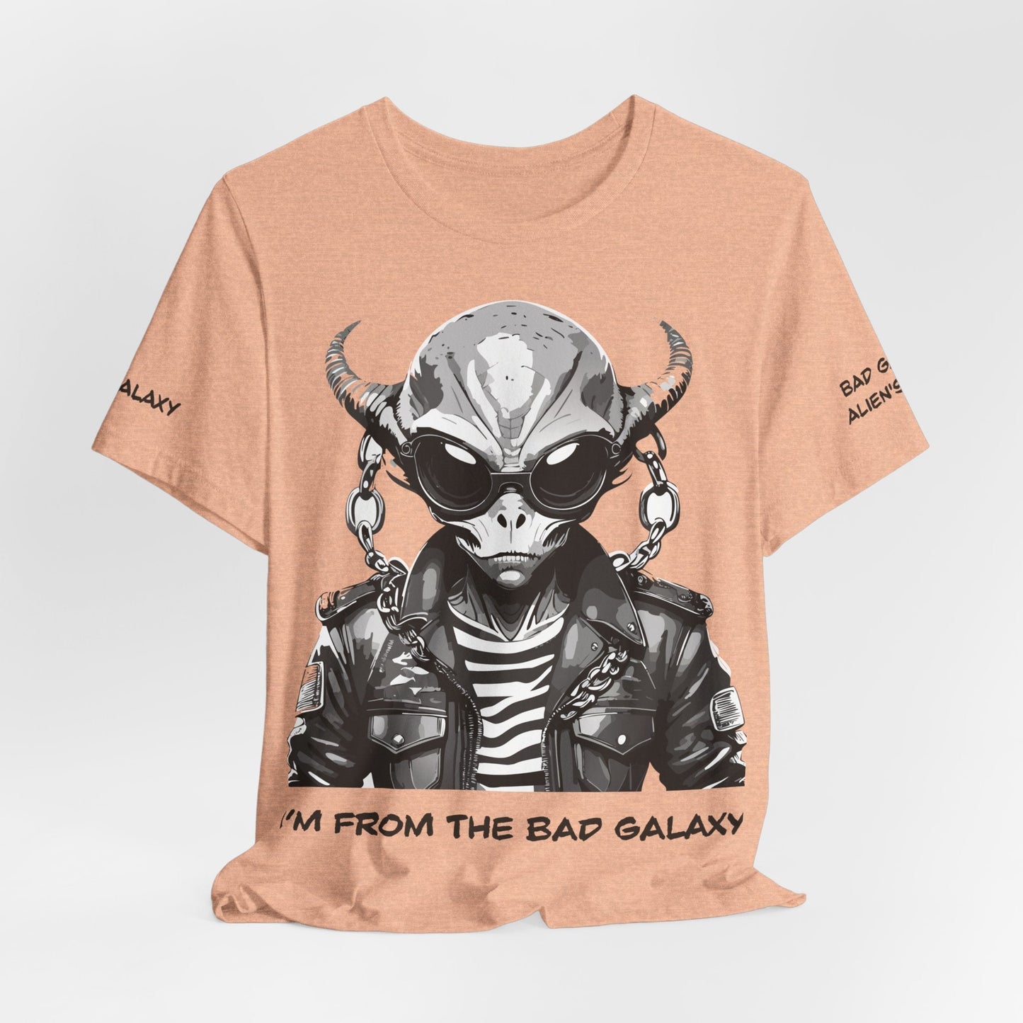 Tee Shirt With Alien From Bad Galaxy One Hundred Percent Cotton Lightweight USA Made With Eco Inks