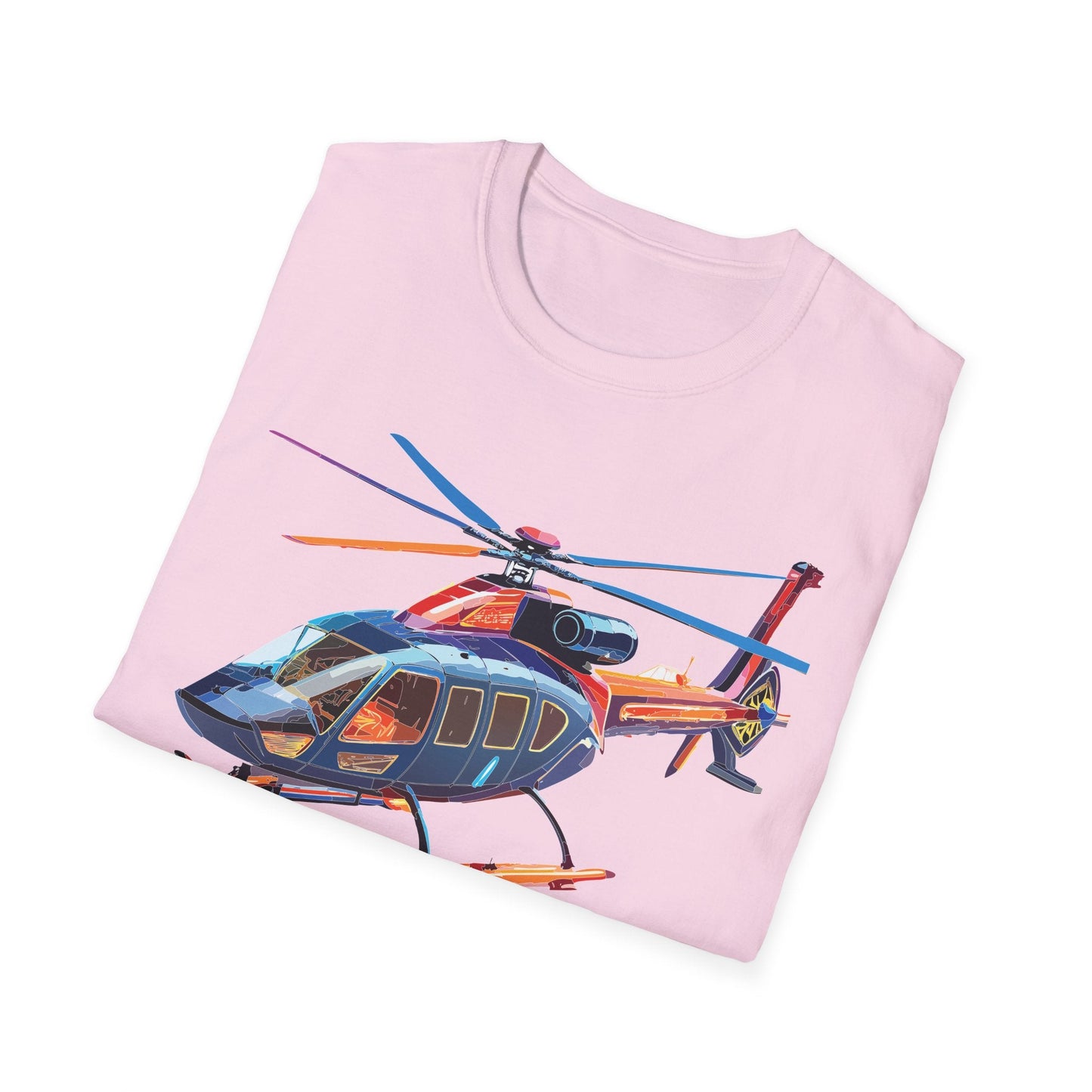 Chopper Helicopter Graphic T Shirt Unisex Softstyle Cotton Short Sleeve Artwork Design