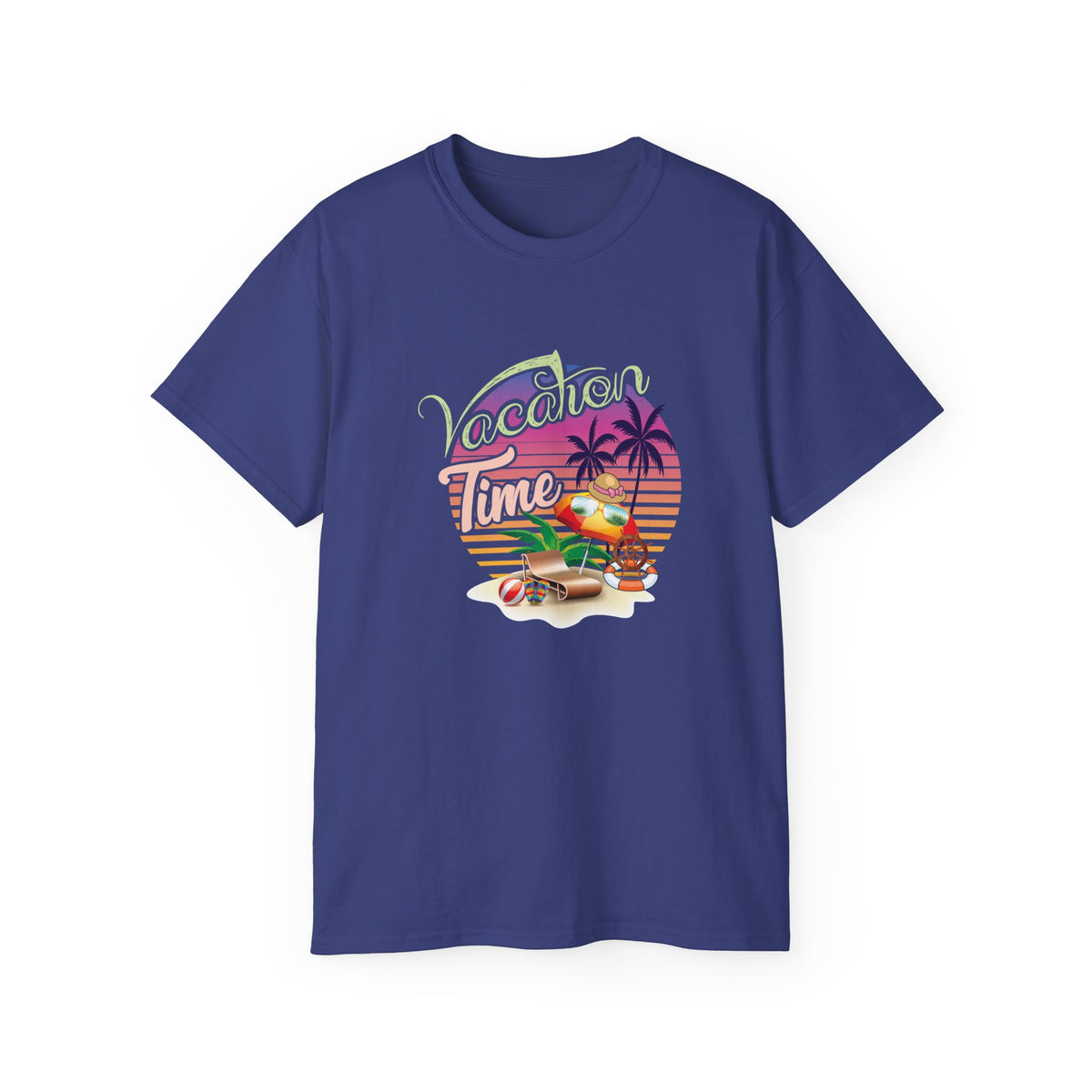 Vacation Time Palm Sunset Tee | Retro Beach Jeep Surfboard