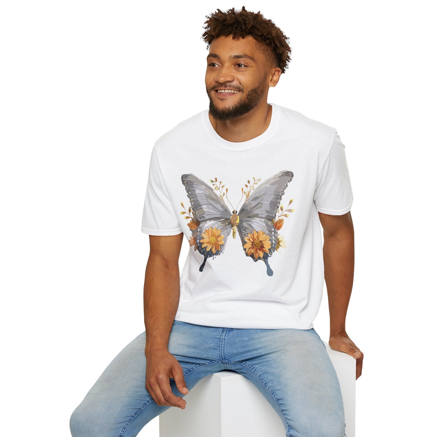 Butterfly T Shirt For Unisex Gildan Softstyle 64000 Cotton Comfort Monarch Design Tee