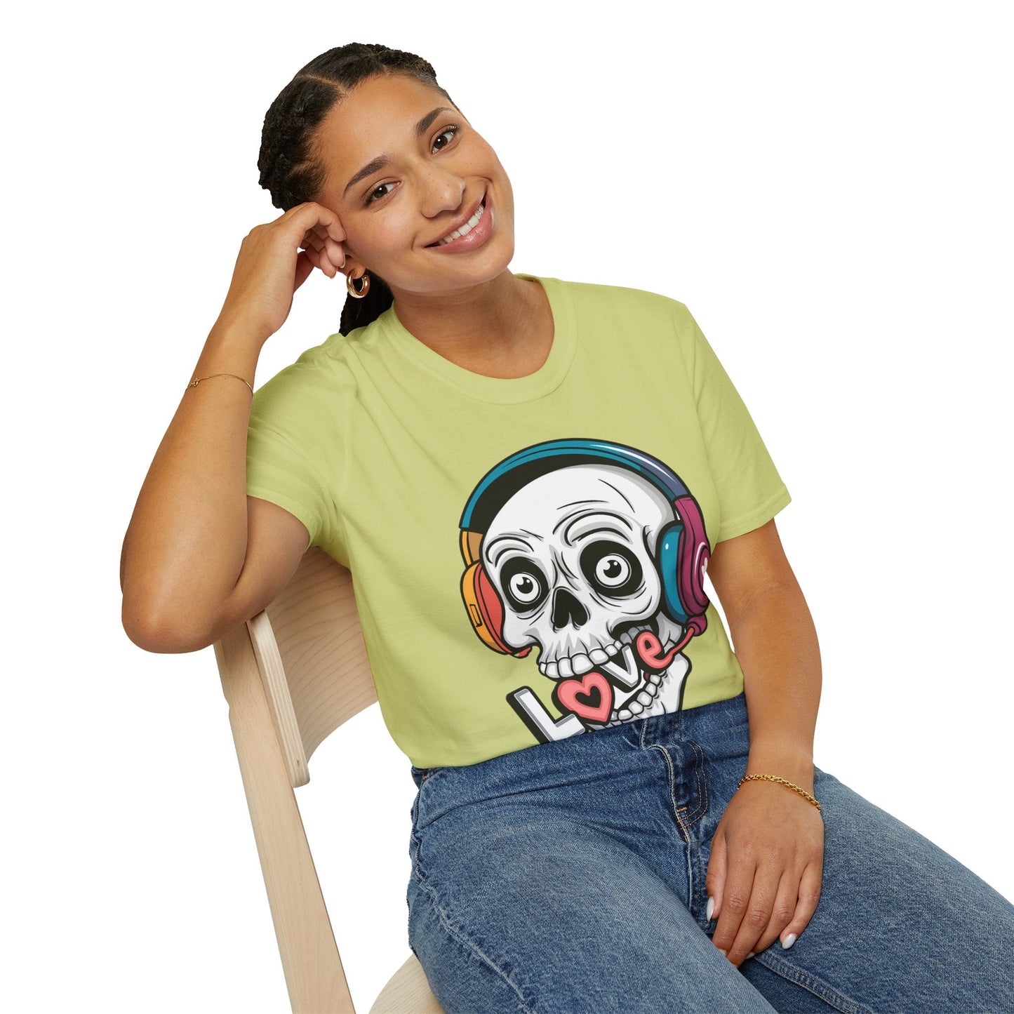 Skull Tee Shirt Unisex Skeleton Shirt With Skull Artwork Gildan Softstyle Cotton Tee