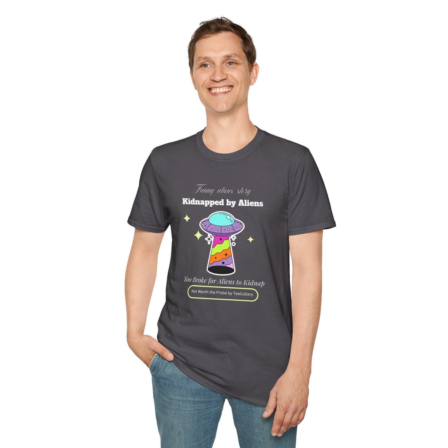 Alien Abduction TShirt Unisex Cotton Kidnapped by Aliens Cute UFO Graphic Tee