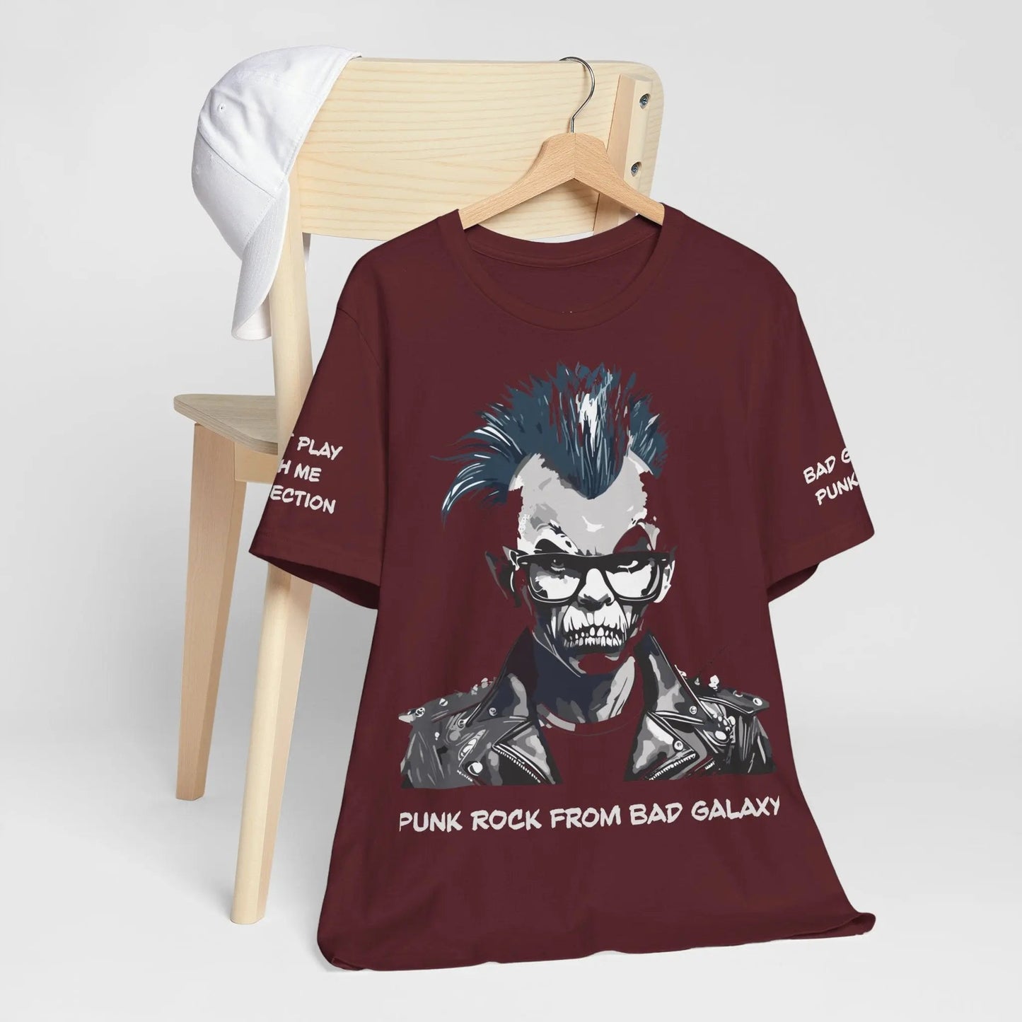 Punk Rock Tee Shirt From Bad Galaxy 100 Percent Cotton Eco Friendly Inks Made To Order USA Designed
