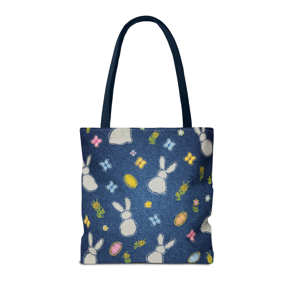 Easter Graphic Design Denim Fabric Imitation Print Unisex Canvas Bag Poly Spun 3 Sizes Tote Bag 204-2