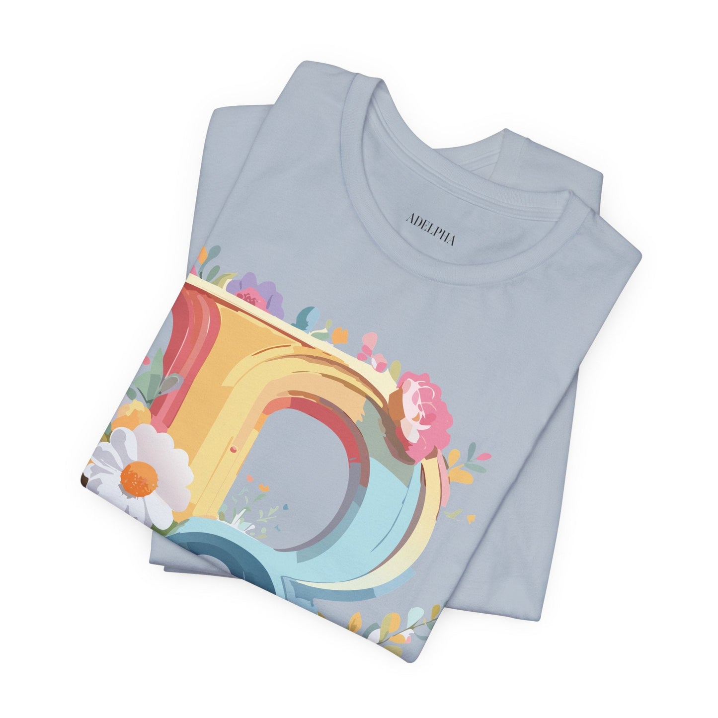 Adelpha Letter R Graphic Tee Unisex Short Sleeve Vintage Style Art Design Artwork Premium Fit
