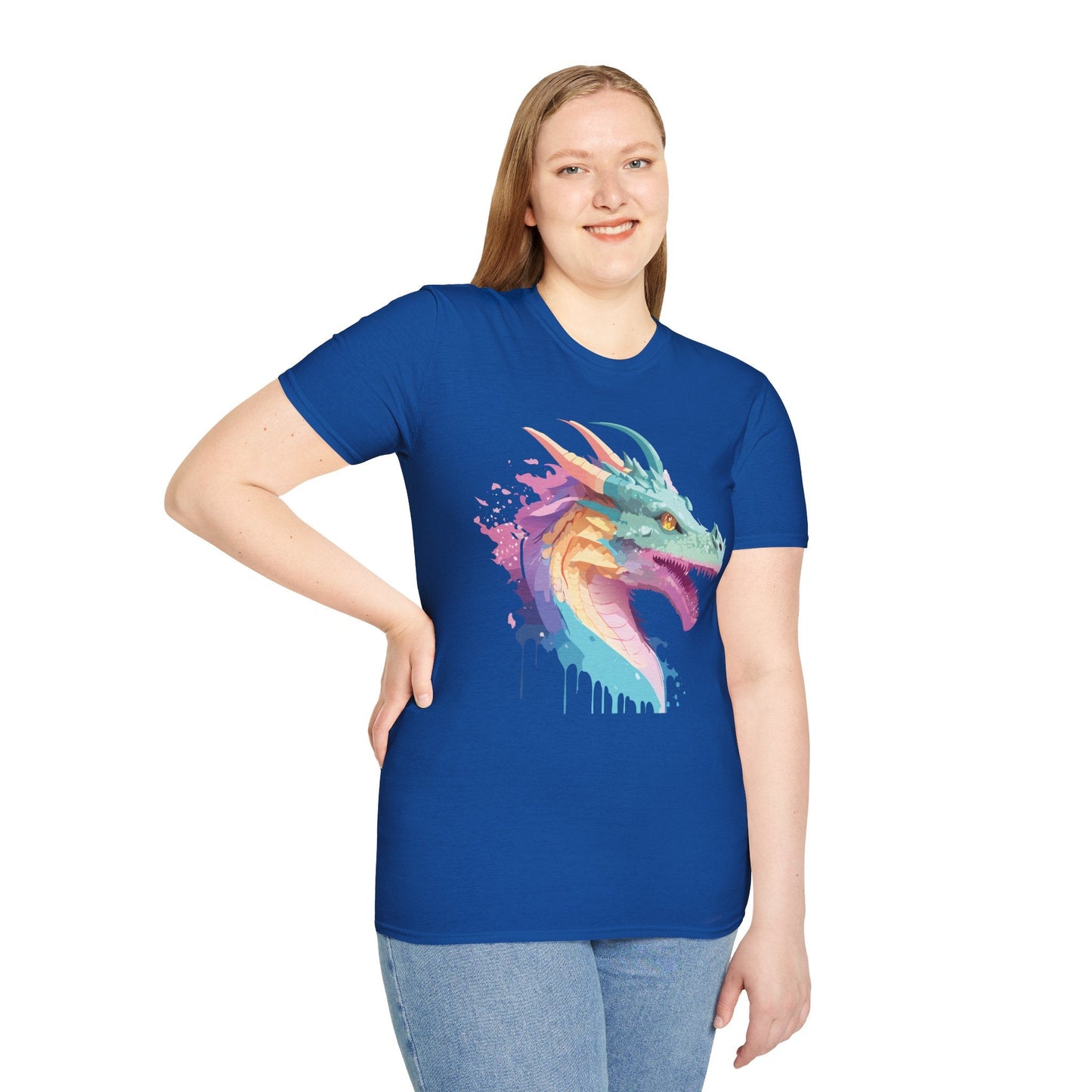 Dragon Graphic Tee Unisex Short Sleeve Dragon Shirt With Animal Design Gildan SoftStyle 64000