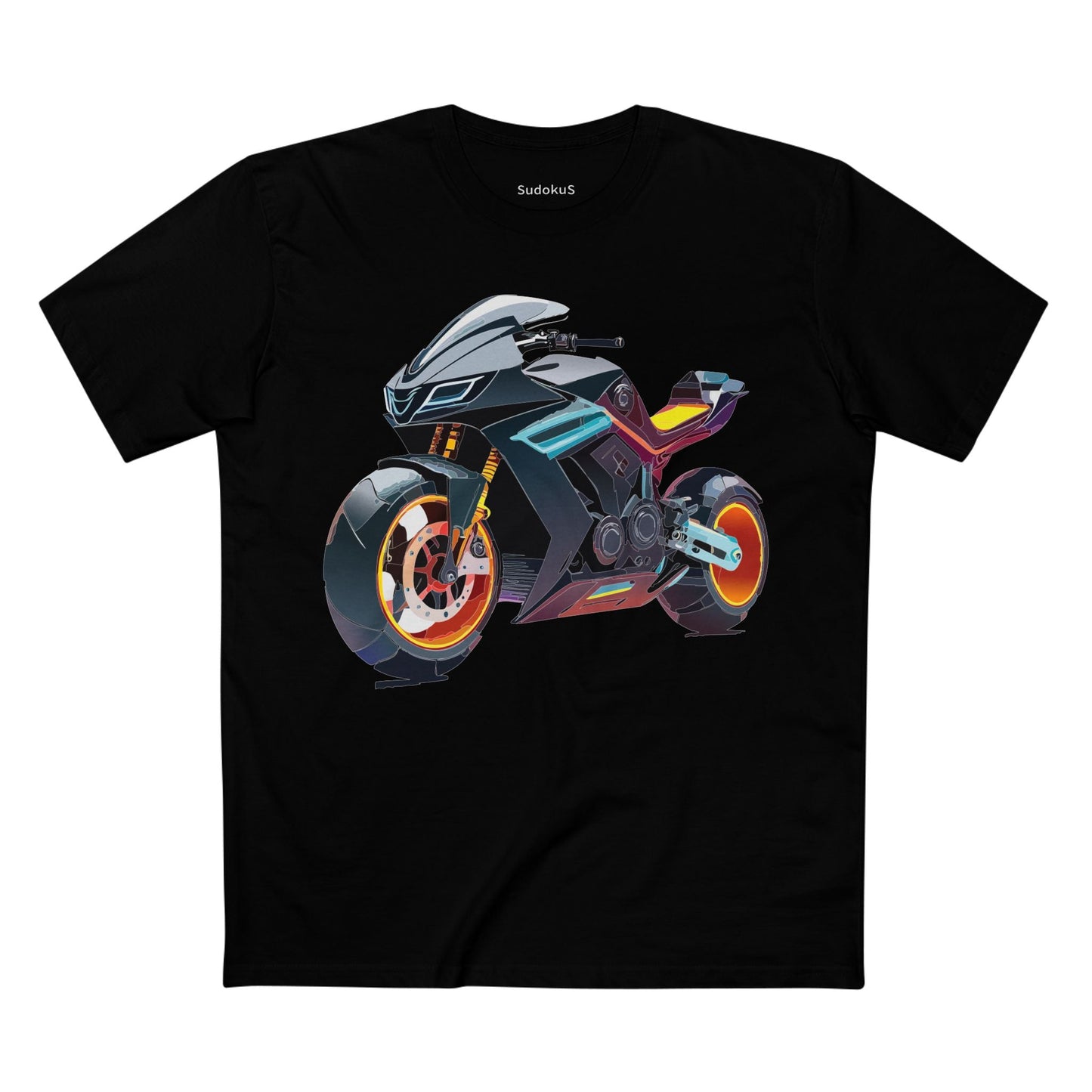 Moto Bike Graphic Unisex 100 Cotton Staple Tee 34