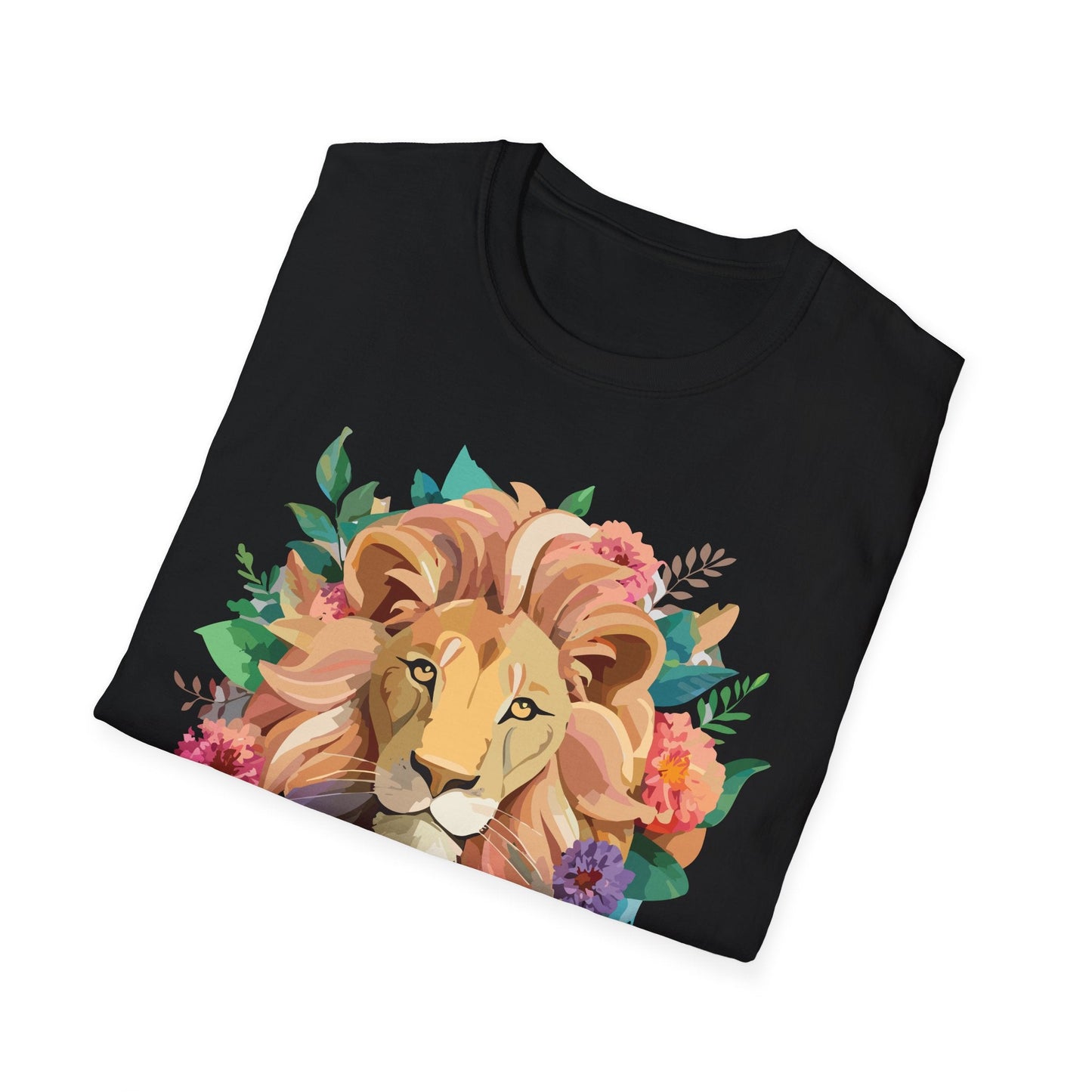 Lion Shirt Unisex Softstyle Tee 100 Percent Ring Spun Cotton Animal Print