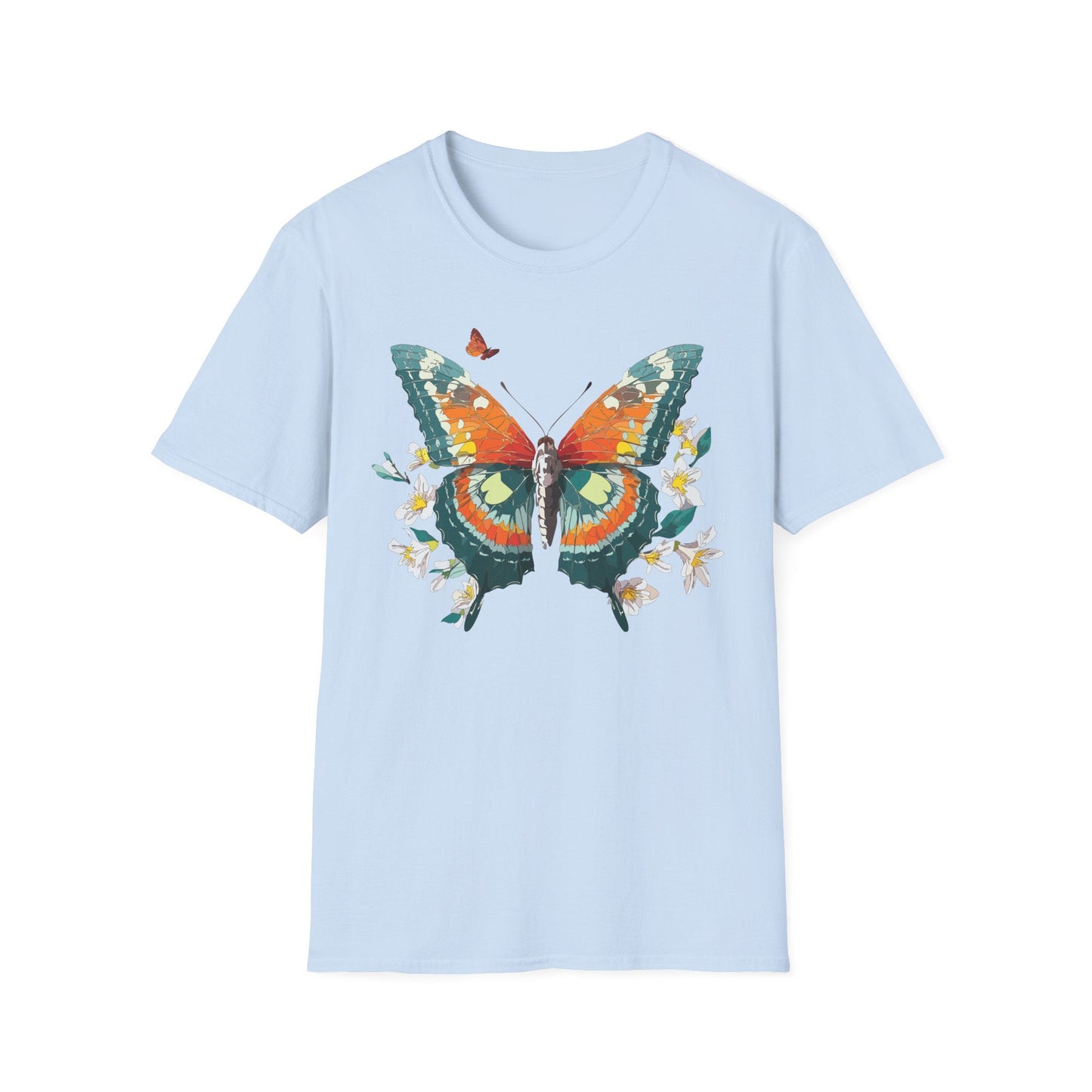Butterfly T Shirt Unisex Softstyle Gildan 64000 100 Percent Ring Spun Cotton Monarch Tee