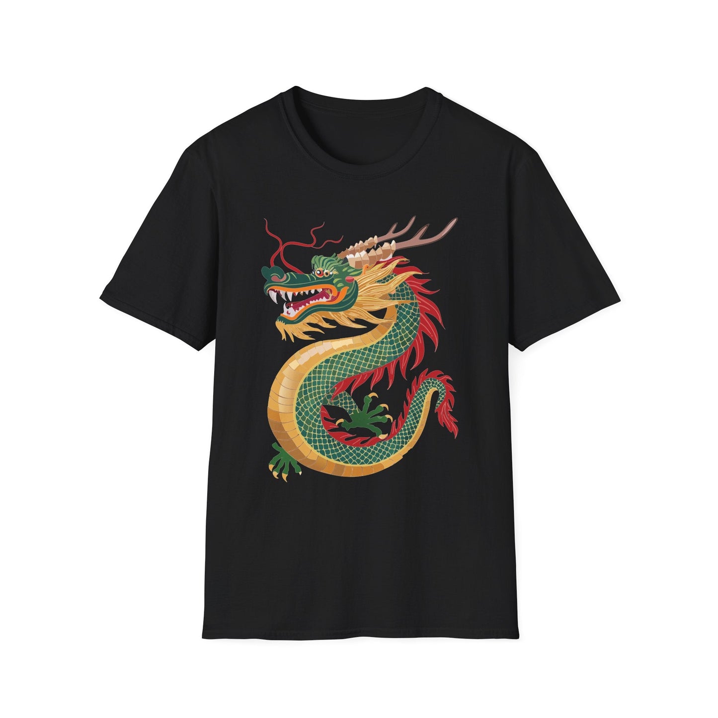 Dragon Graphic Unisex Cotton Softstyle Art Design Tee With Animals 9
