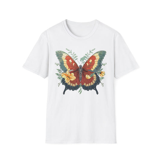 Butterfly T Shirt Unisex Gildan Softstyle 64000 Comfort Monarch Design 100 Percent Cotton