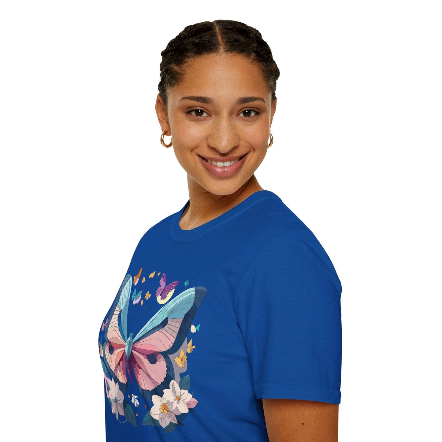 Butterfly Shirt Unisex T Shirt Softstyle Gildan 64000 Ring Spun Cotton Monarch Design