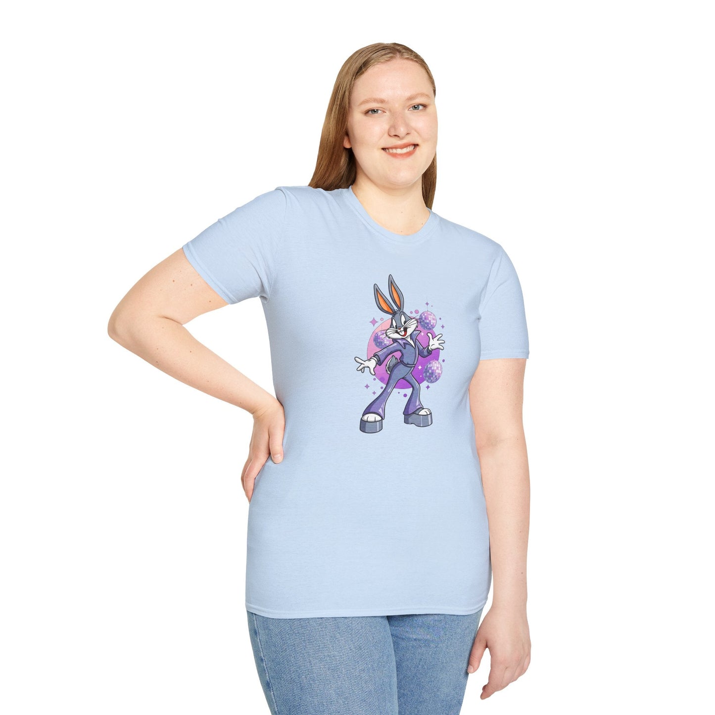 Bugs Bunny Unisex T Shirt Cartoon Animation Tee Gildan Softstyle 64000 Cotton Tee