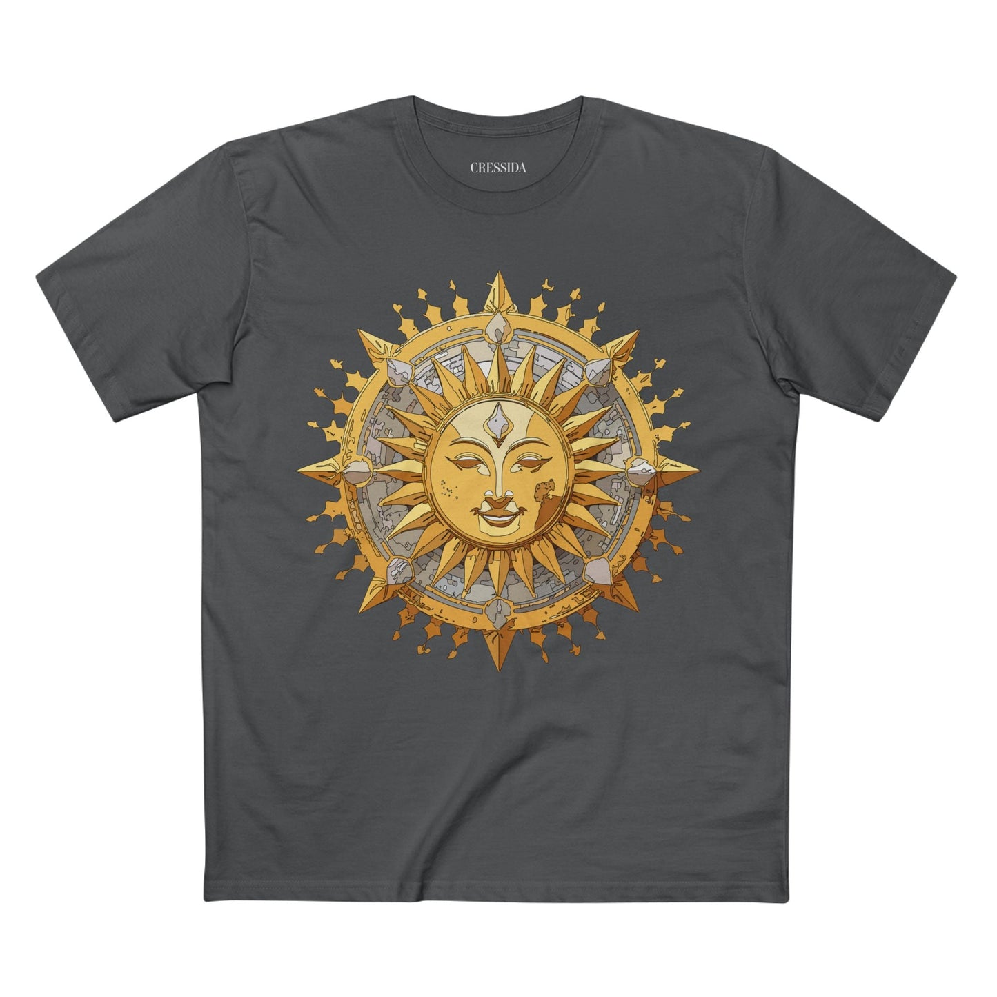 Gold Sun Graphic Unisex 100 Cotton T-Shirt with Golden Art Design 15